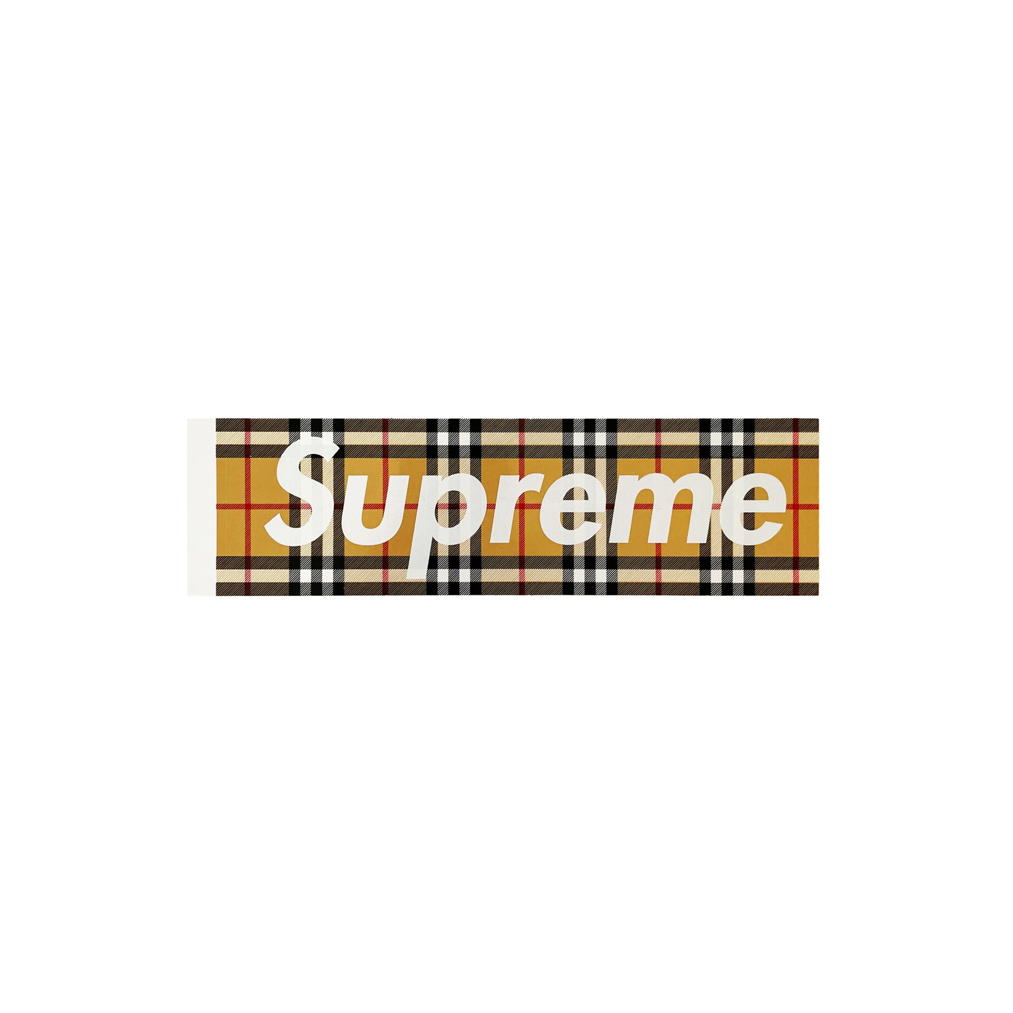 SUPREME BURBERRY BOX LOGO STICKER BEIGE