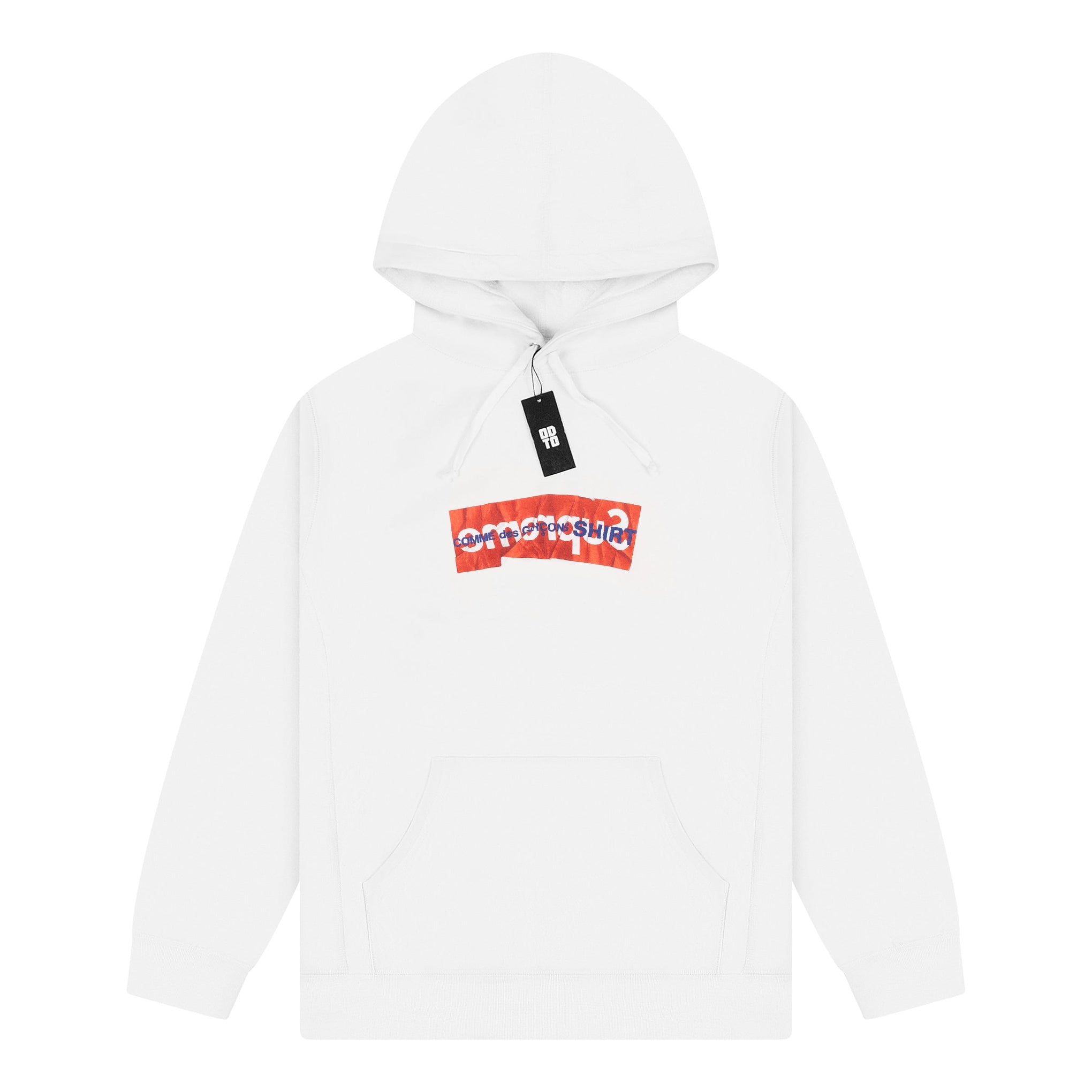 SUPREME CDG SS17 BOX LOGO HOODIE WHITE ODTO