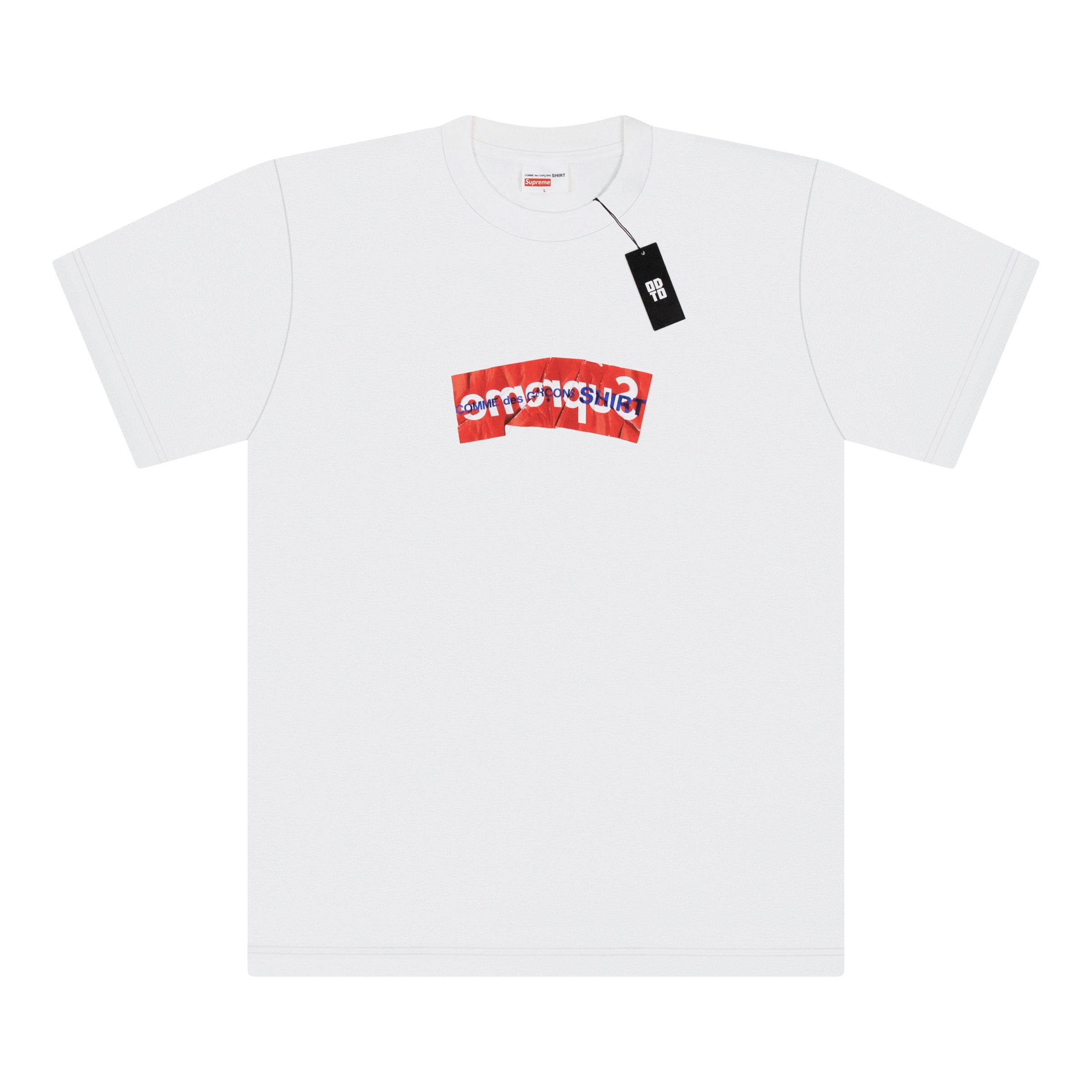SUPREME COMME DES GARCONS SHIRT BOX LOGO TEE WHITE – ODTO