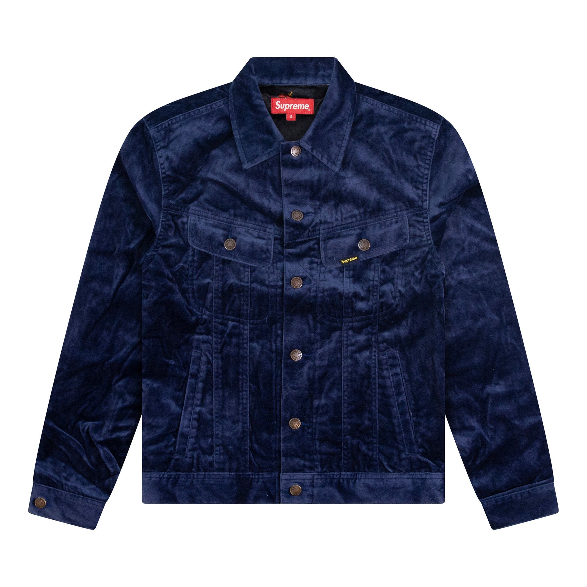 SUPREME VELVET TRUCKER JACKET NAVY – ODTO SUPREME VELVET TRUCKER JACKET NAVY – ODTO