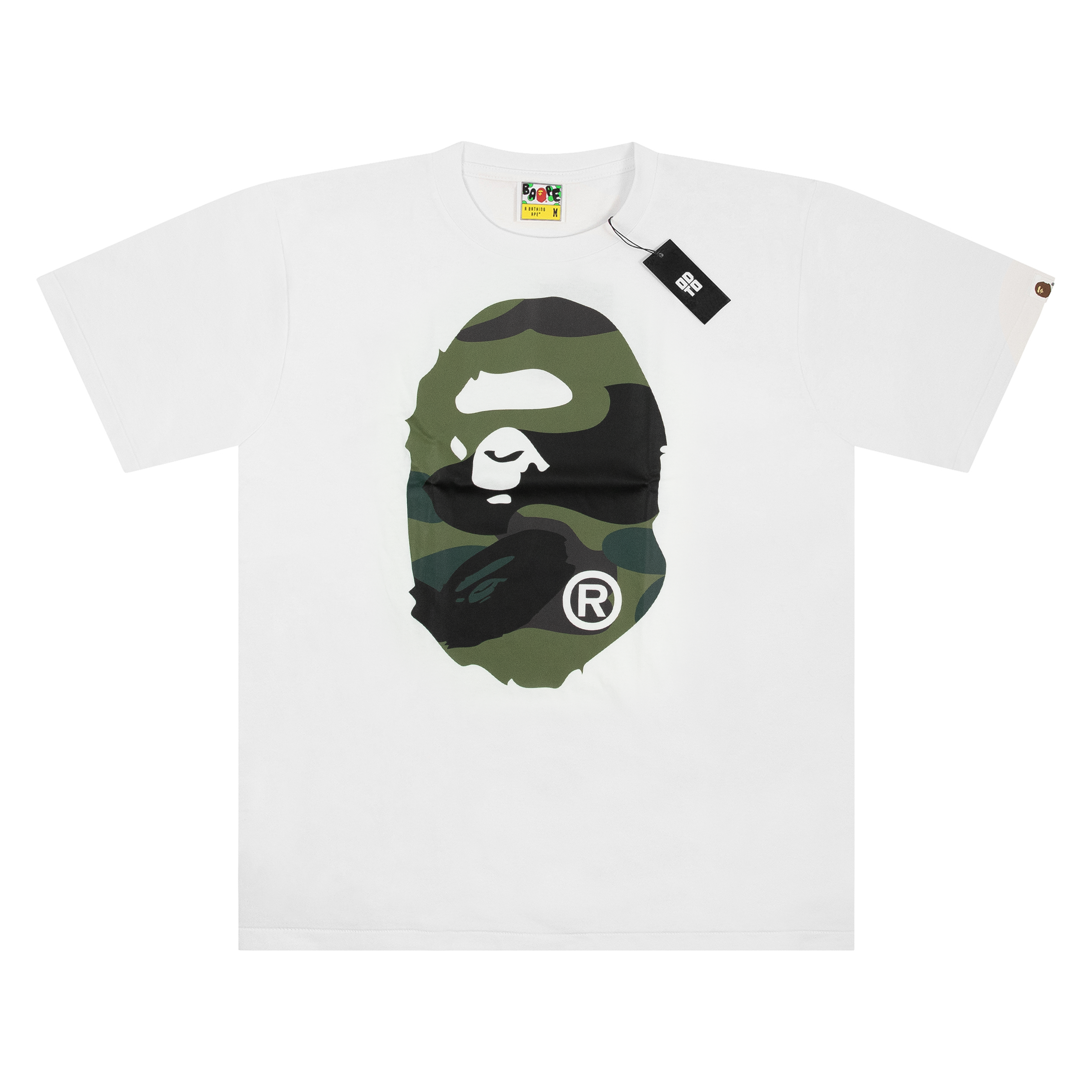 BAPE 1ST CAMO BIG APE HEAD TEE WHITE/GREEN – ODTO