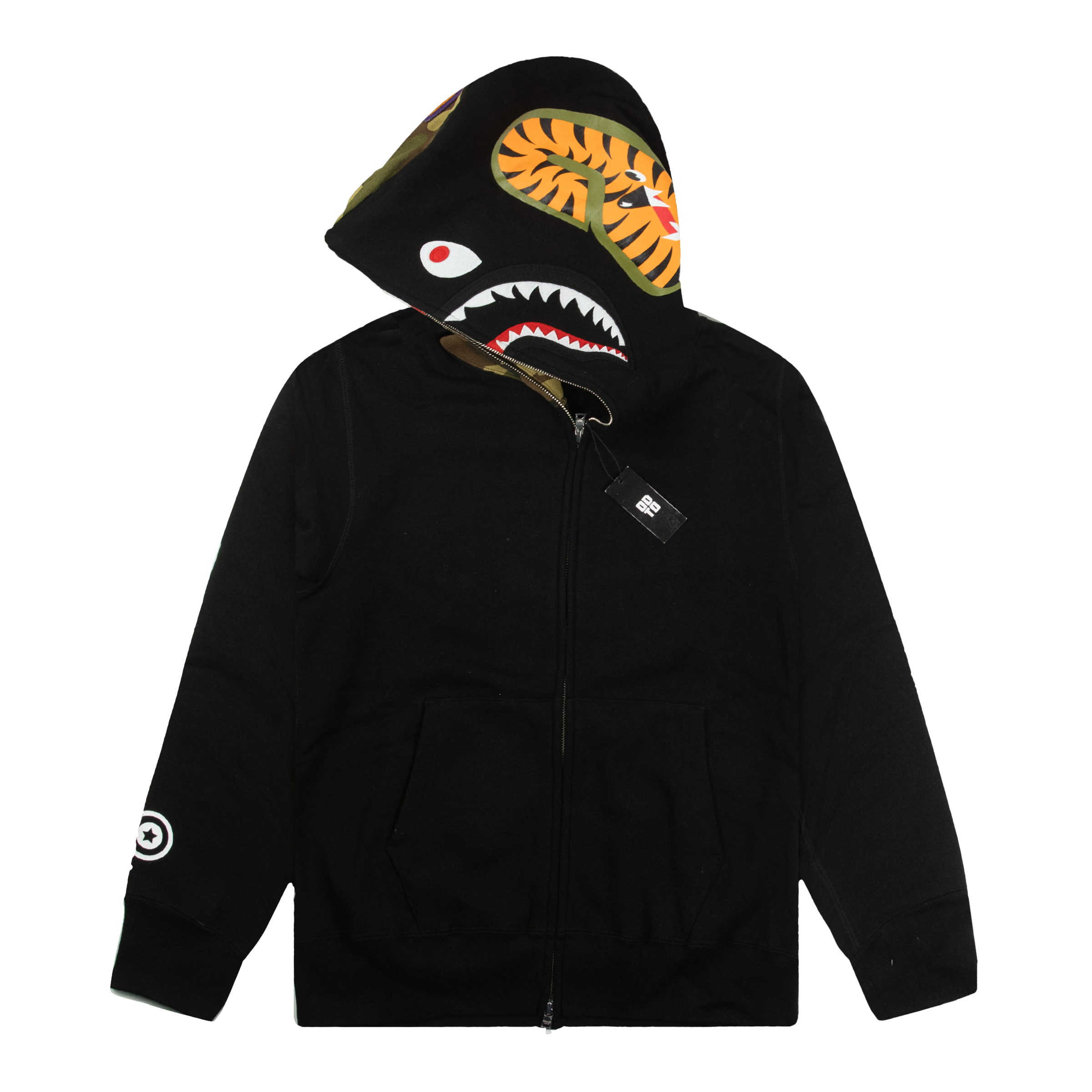 BAPE 1ST CAMO SHARK FULL ZIP HOODIE BLACK – ODTO
