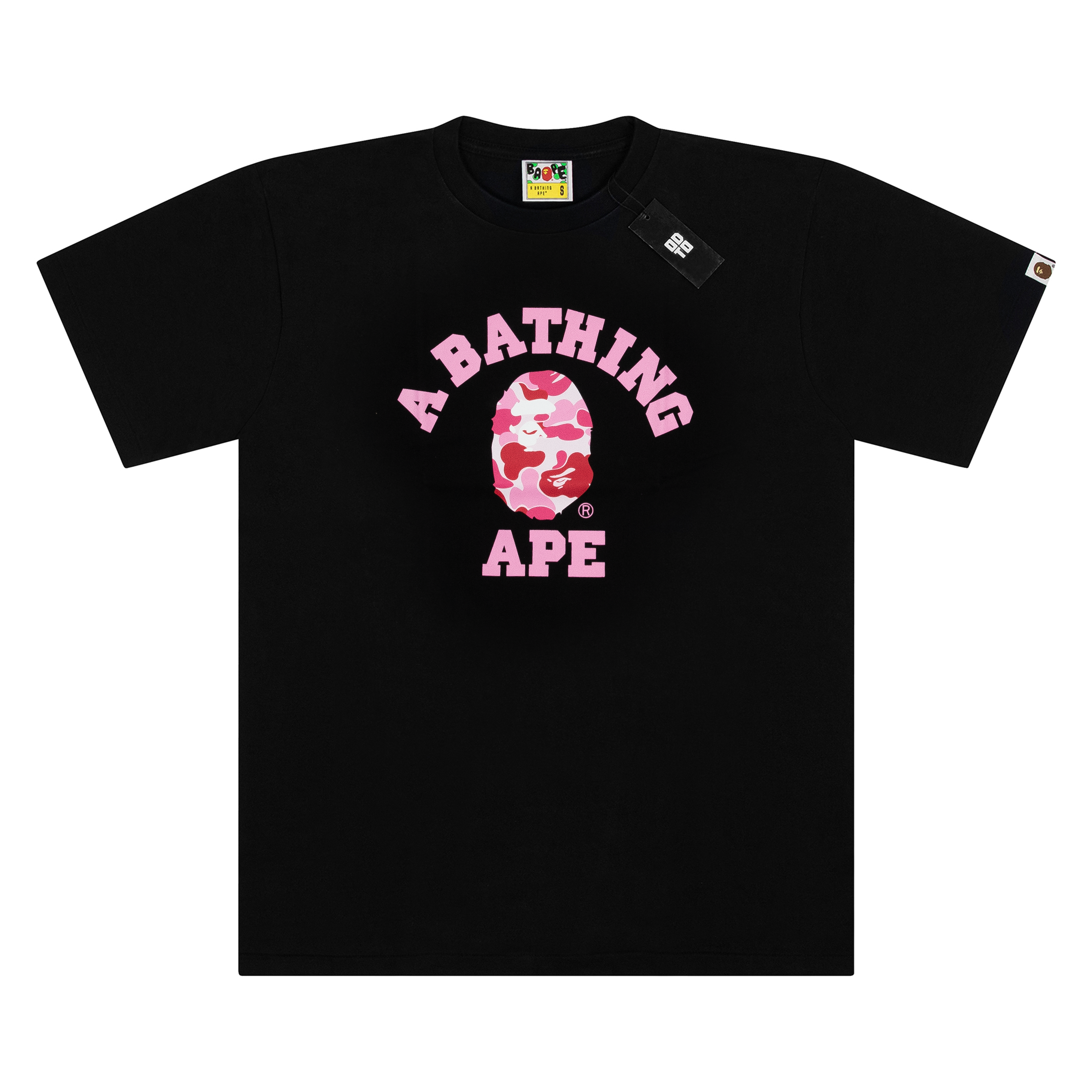 BAPE ABC CAMO COLLEGE TEE ピンク Sサイズ BAPE ABC CAMO COLLEGE TEE BLACK/PINK (SS25) – ODTO