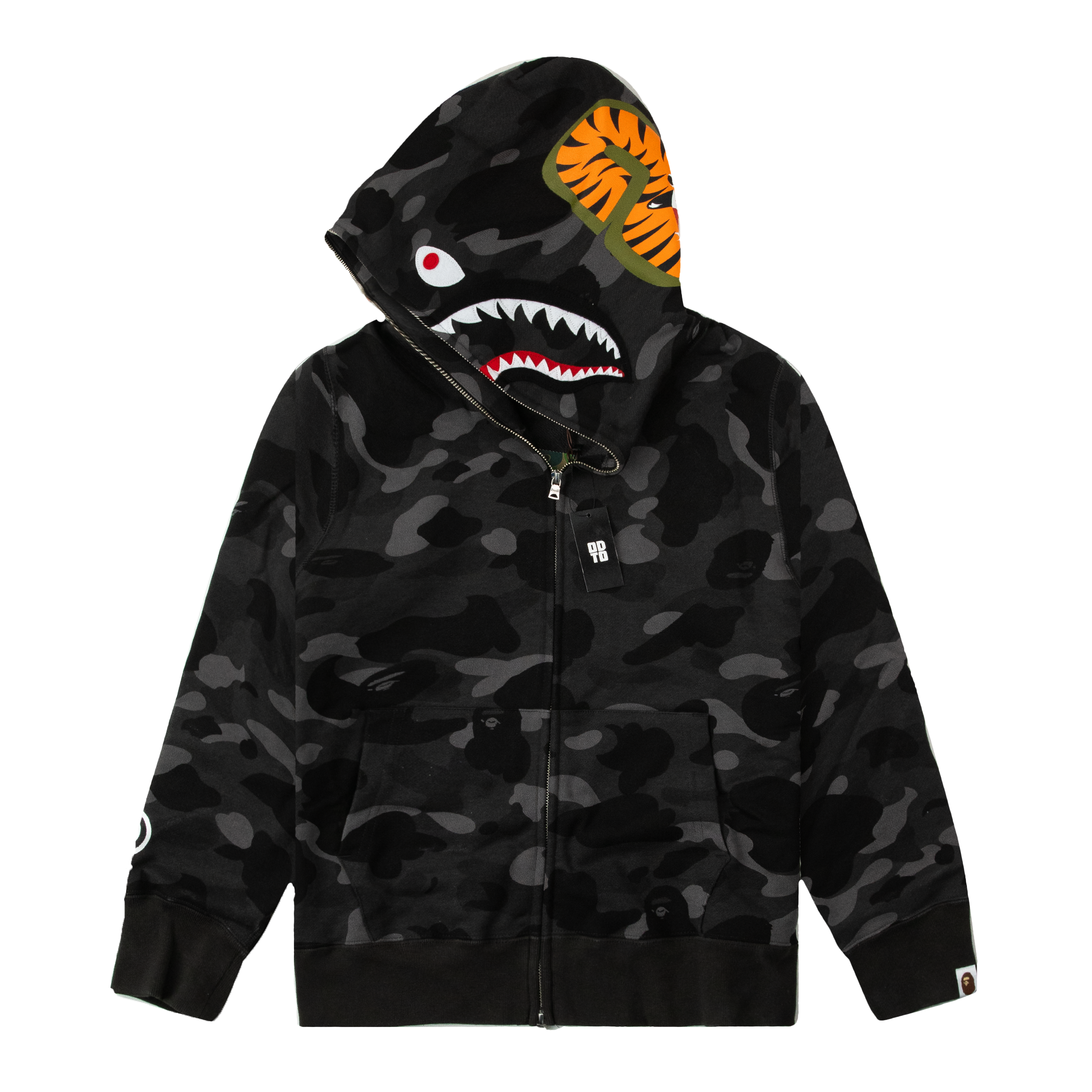 BAPE COLOUR CAMO SHARK FULL ZIP HOODIE BLACK – ODTO
