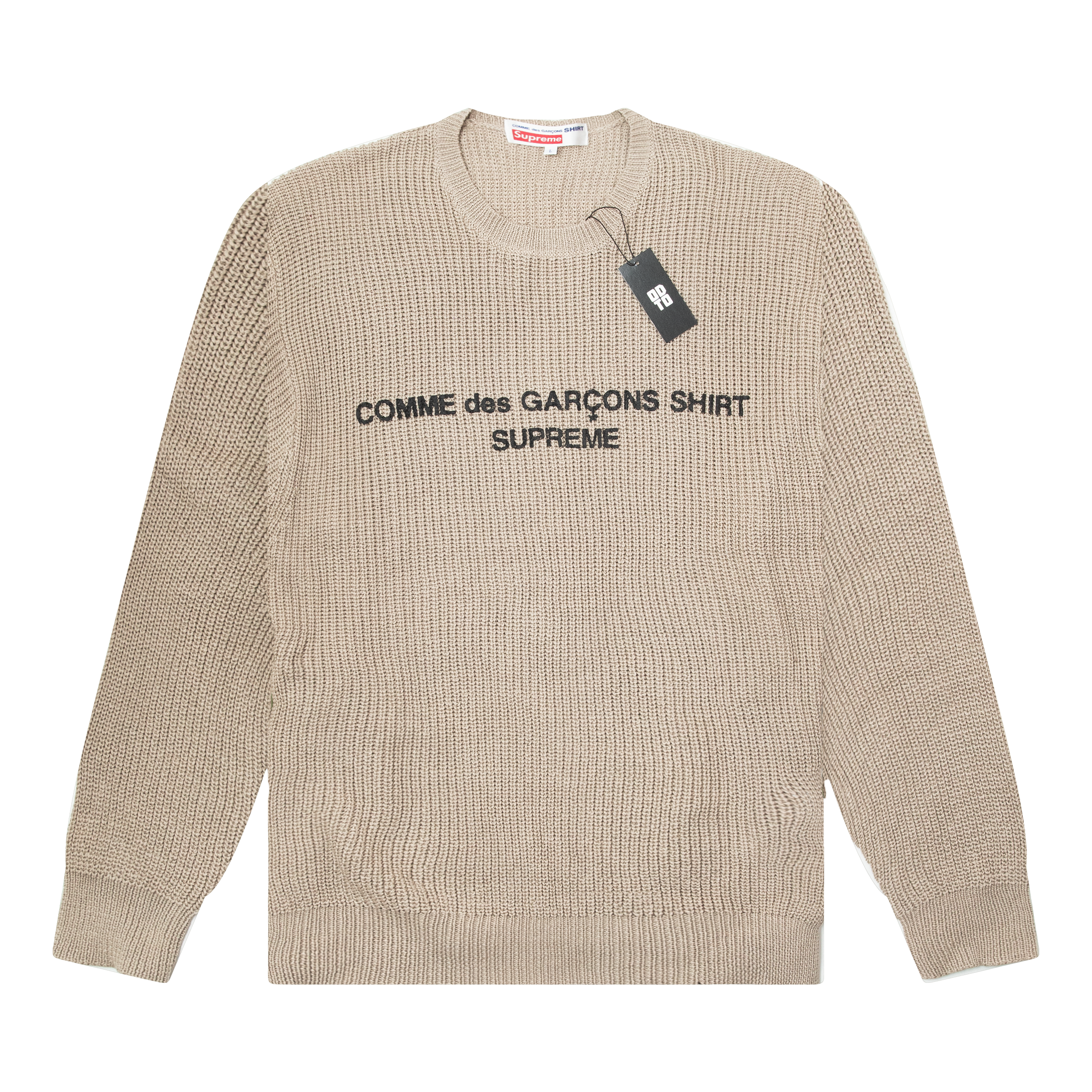 トップス Supreme Comme des Garcons Sweater SUPREME COMME DES GARCONS SHIRT KNIT SWEATER TAN – ODTO