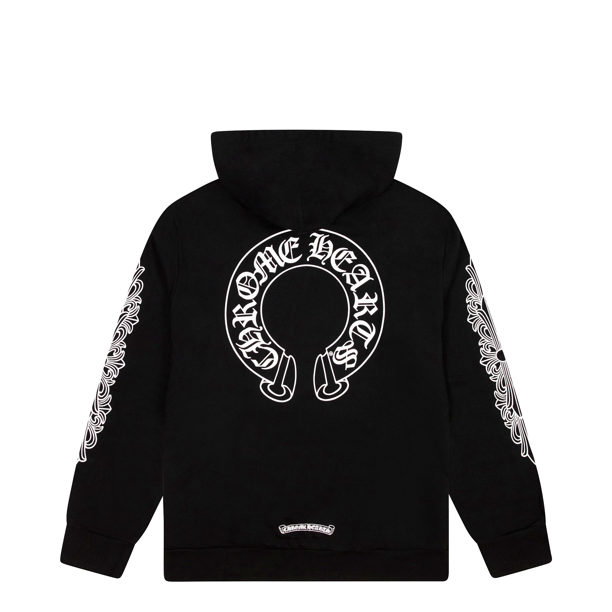 CHROME HEARTS HORSESHOE FLORAL HOODIE BLACK