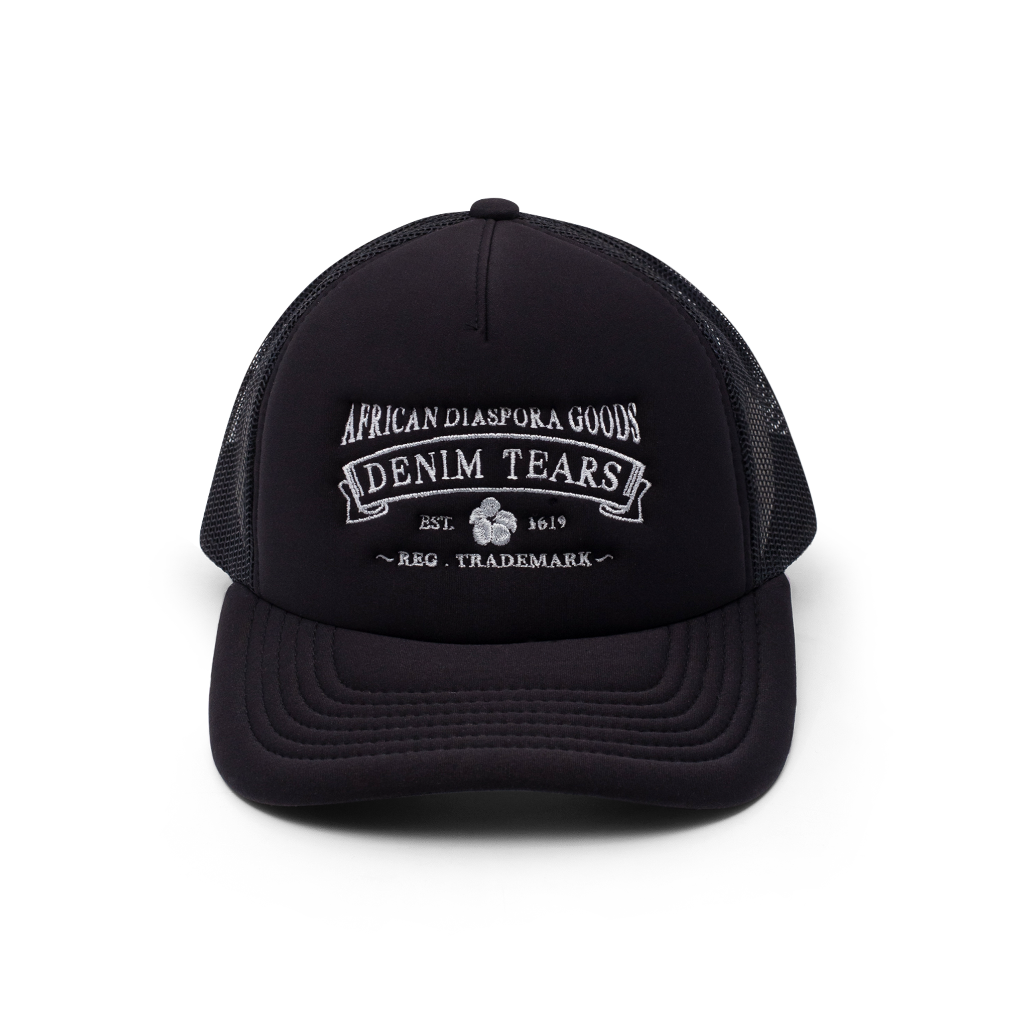 DENIM TEARS ADG TRUCKER HAT BLACK