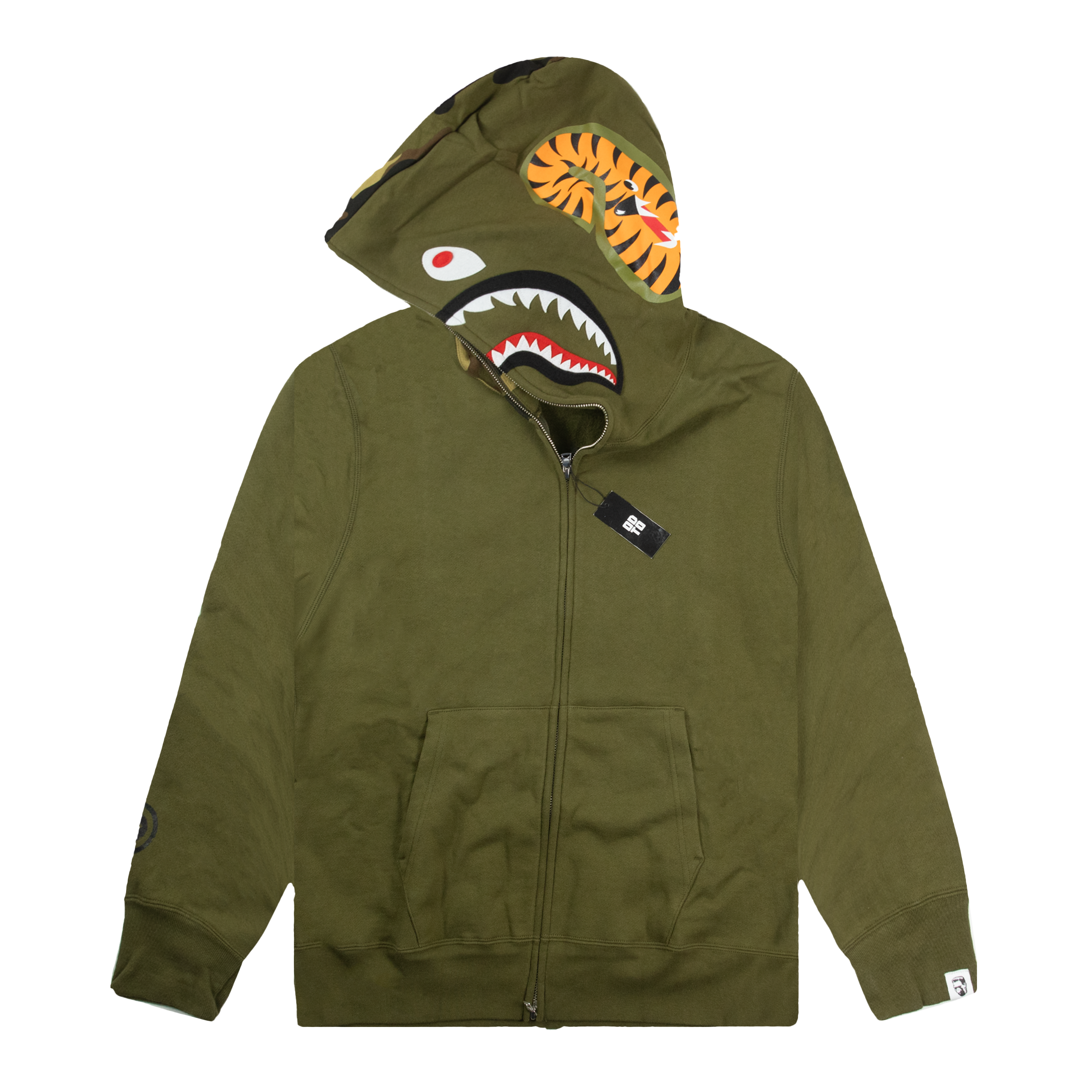 BAPE 1ST CAMO SHARK FULL ZIP HOODIE OLIVE – ODTO