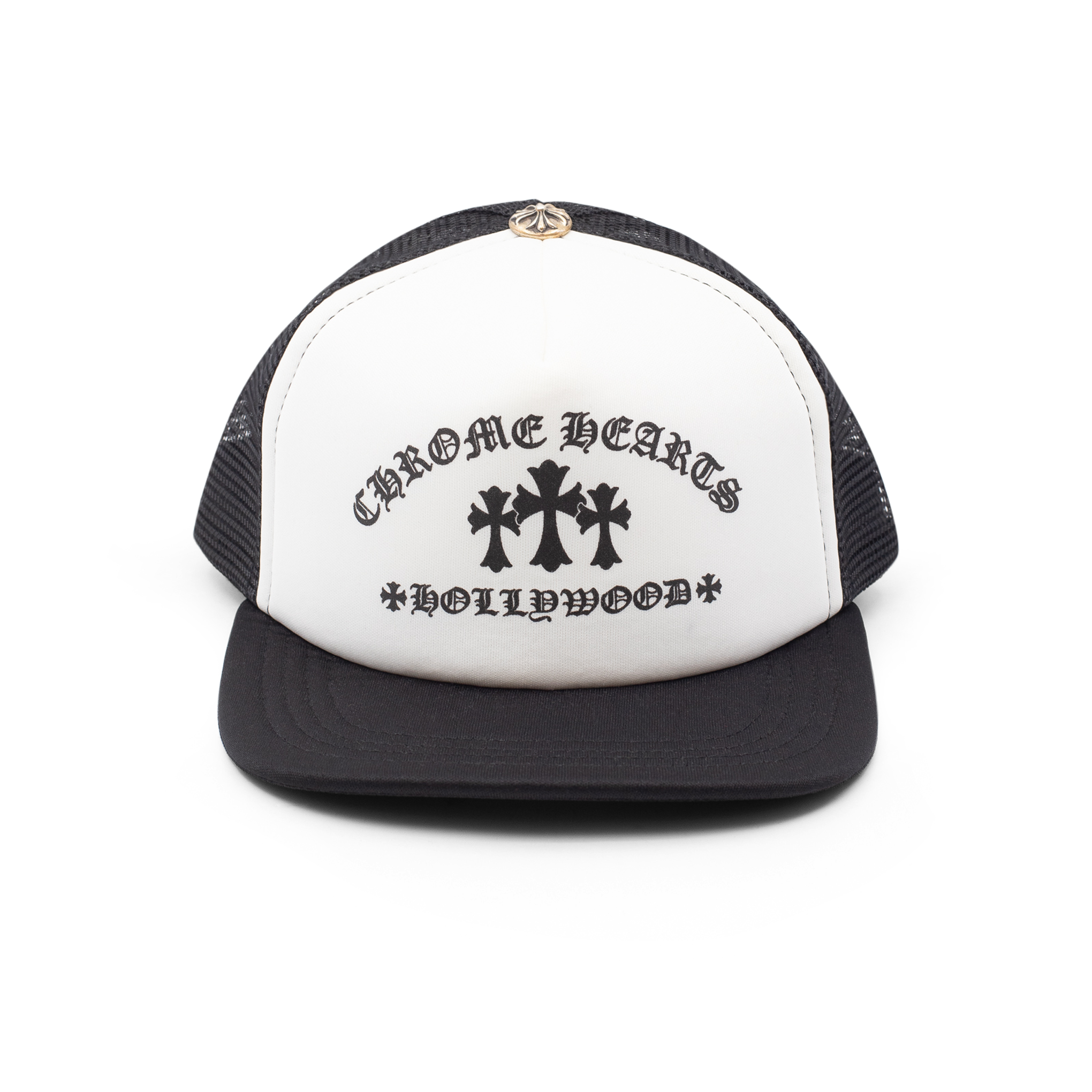 Chrome Hearts Embroidered Versatile Fashion Sun Cap Baseball Cap-black And  White 