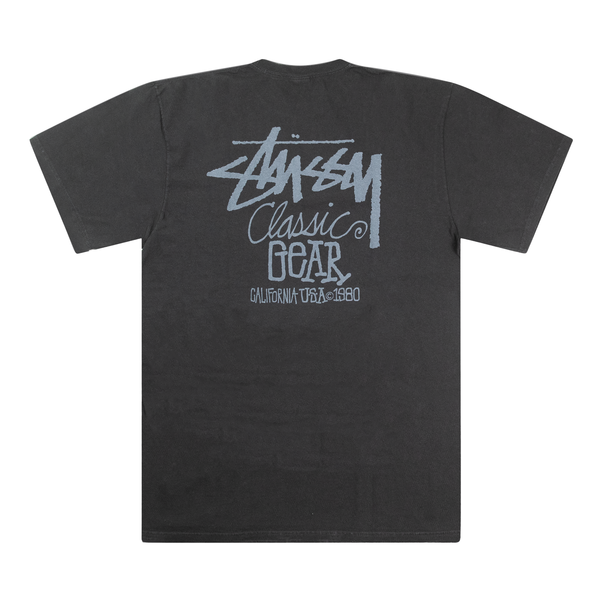 STUSSY CLASSIC GEAR PIGMENT DYED TEE BLACK – ODTO - Main Image