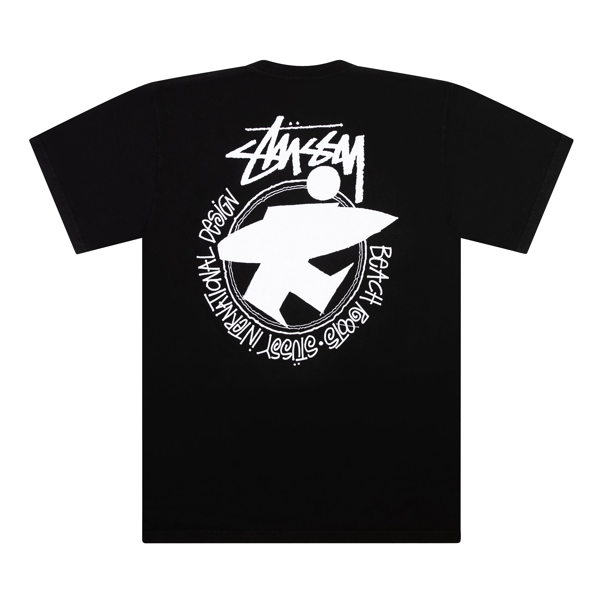 STUSSY BEACH ROOTS PIGMENT DYED TEE BLACK