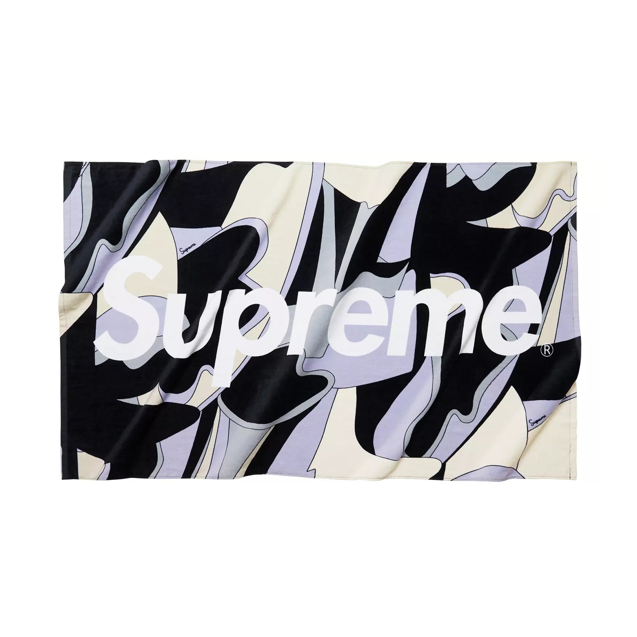 SUPREME ABSTRACT BEACH TOWEL BLACK