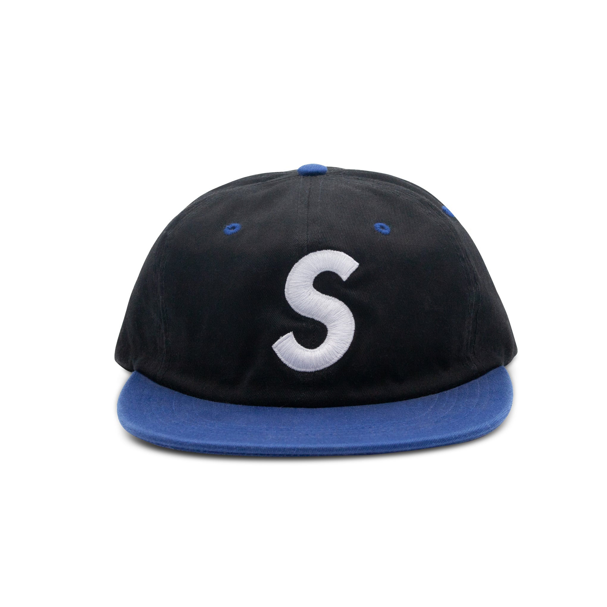 SUPREME 2-TONE WASHED S LOGO 6-PANEL BLACK