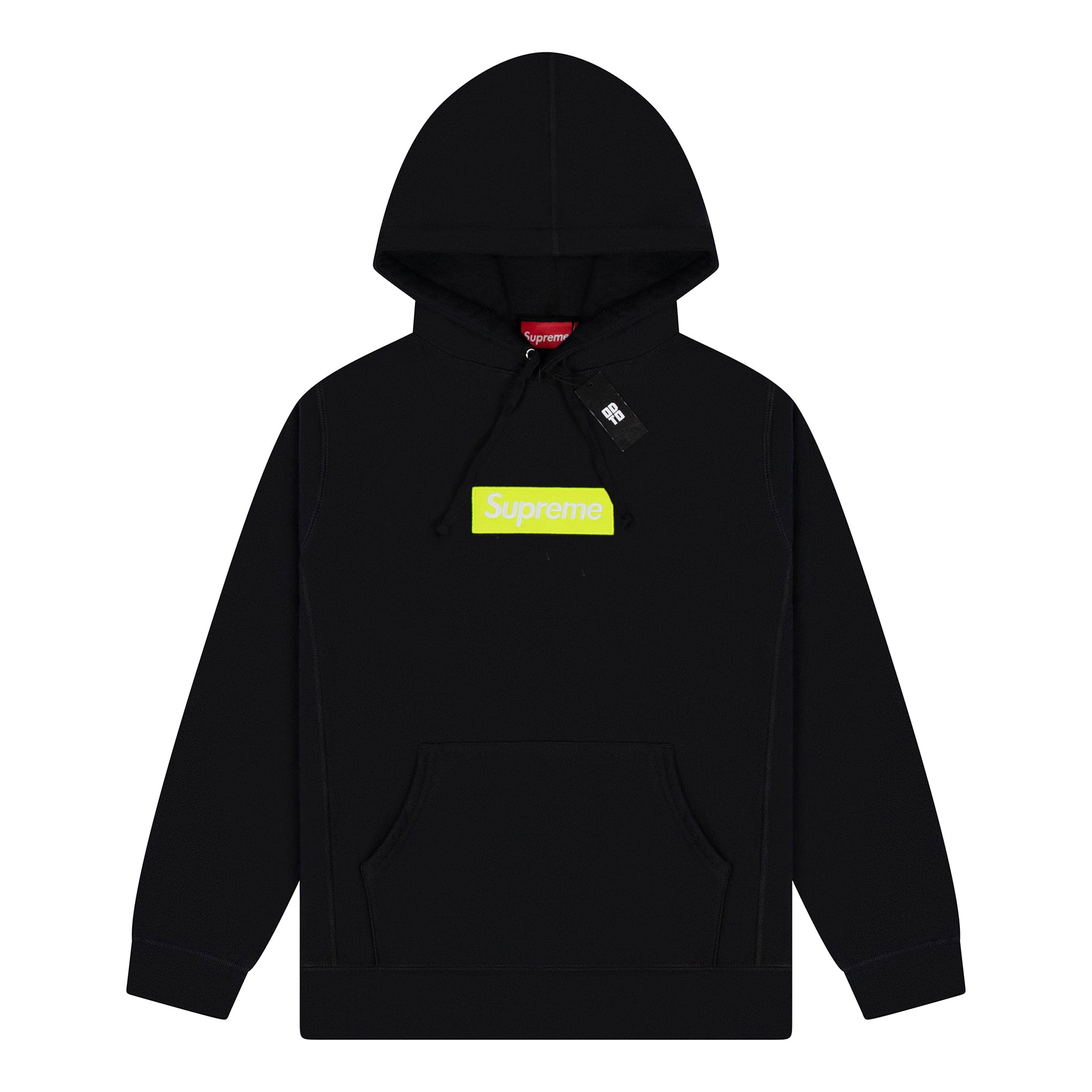 Supreme black shop lime box logo