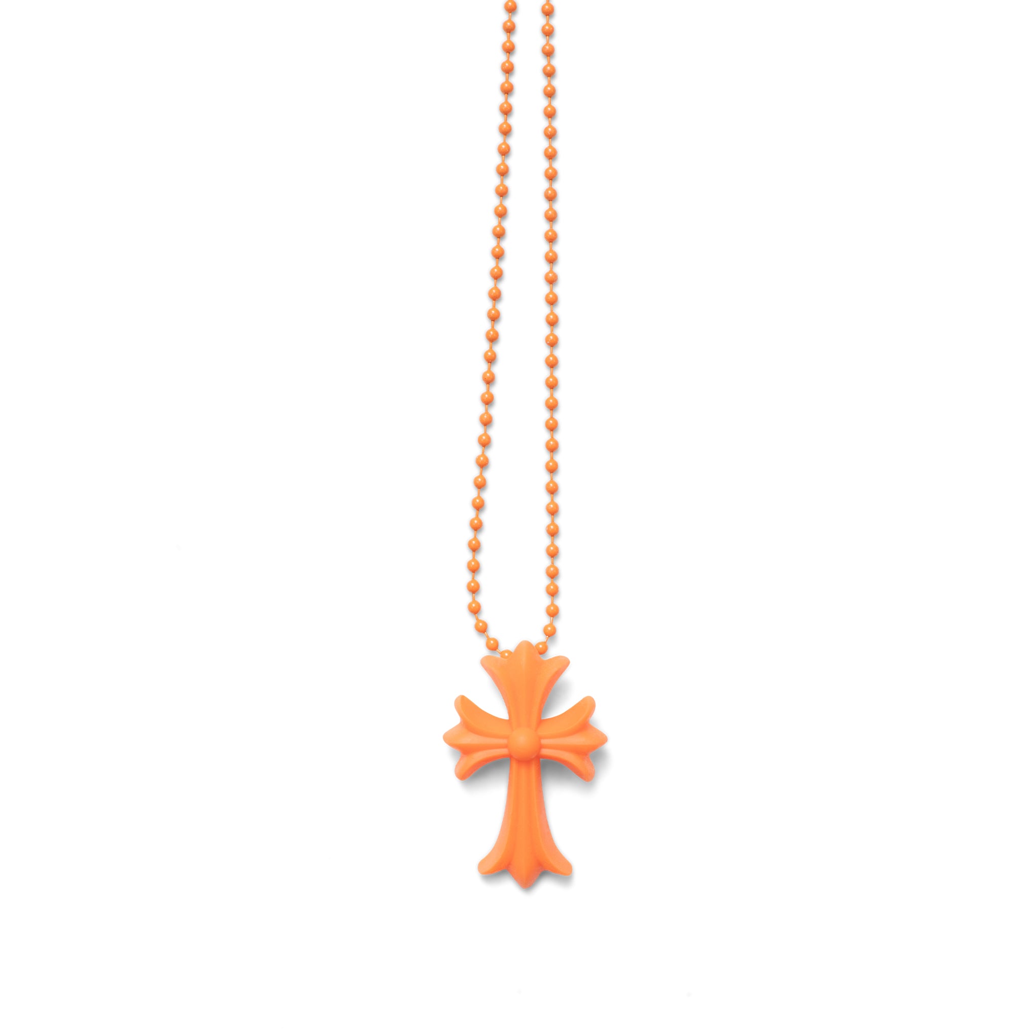 CHROME HEARTS SILICONE CROSS NECKLACE ORANGE