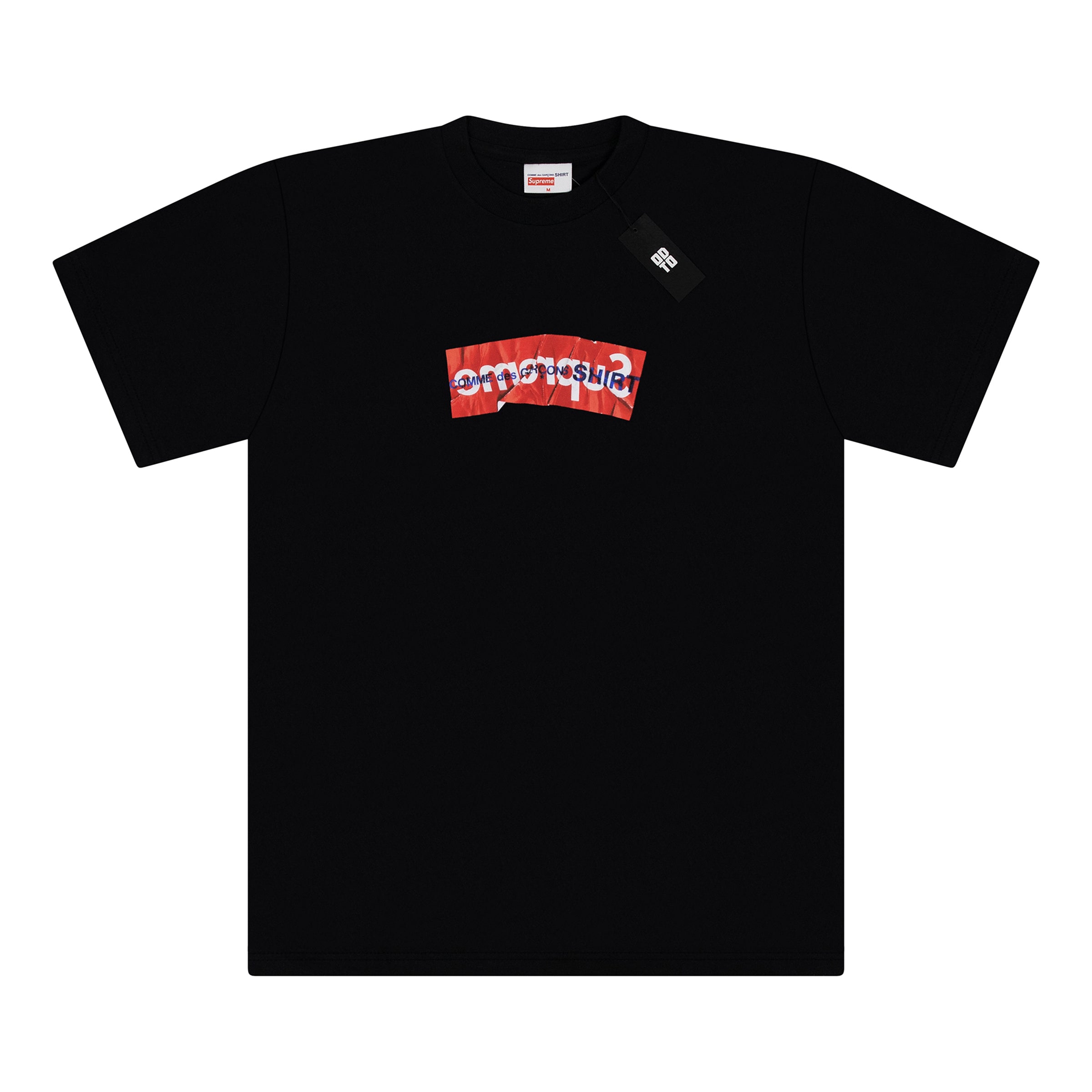 SUPREME COMME DES GARCONS SHIRT BOX LOGO TEE BLACK