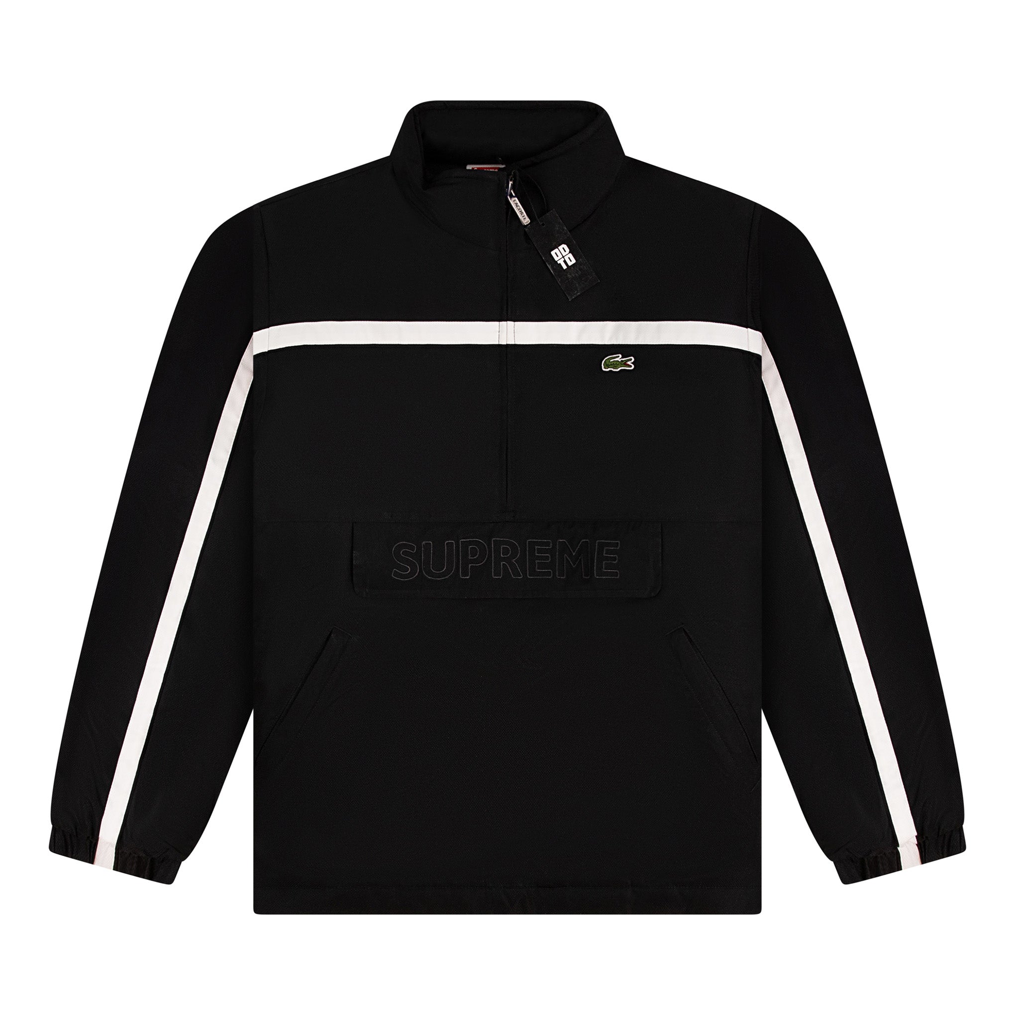 SUPREME LACOSTE PUFFY HALF ZIP PULLOVER BLACK