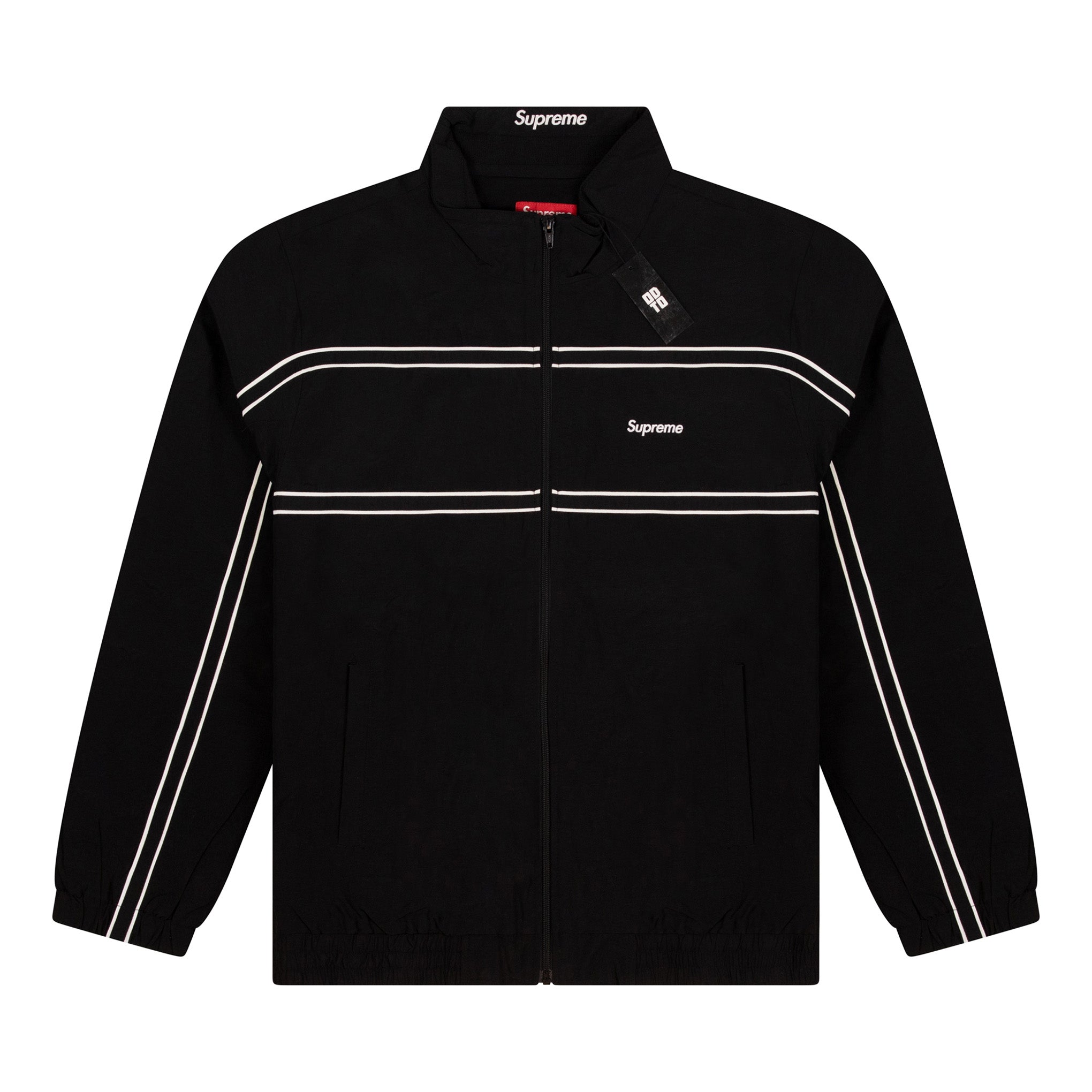 SUPREME PIPING TRACK JACKET BLACK