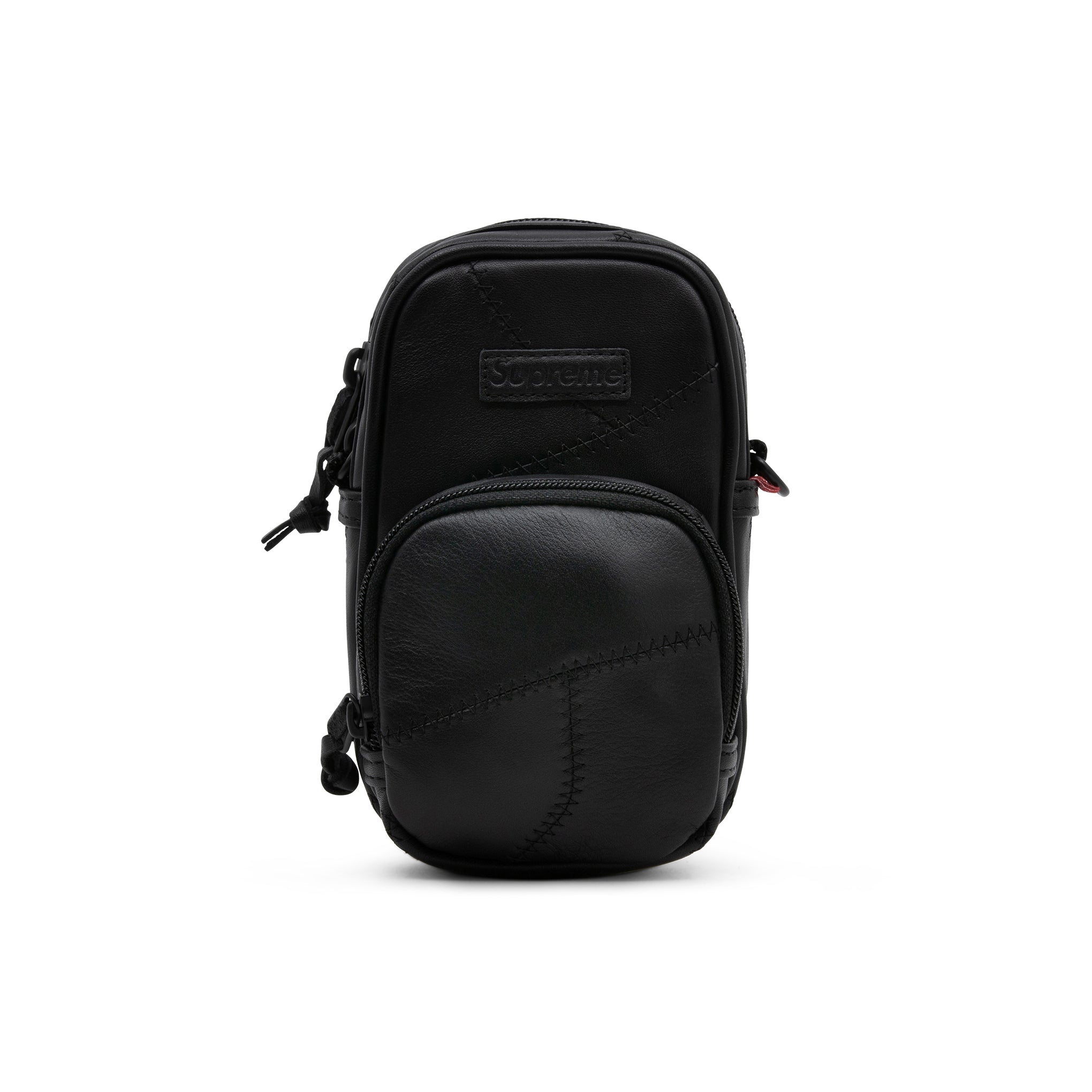 SUPREME FW19 PATCHWORK LEATHER SHOULDER BAG BLACK