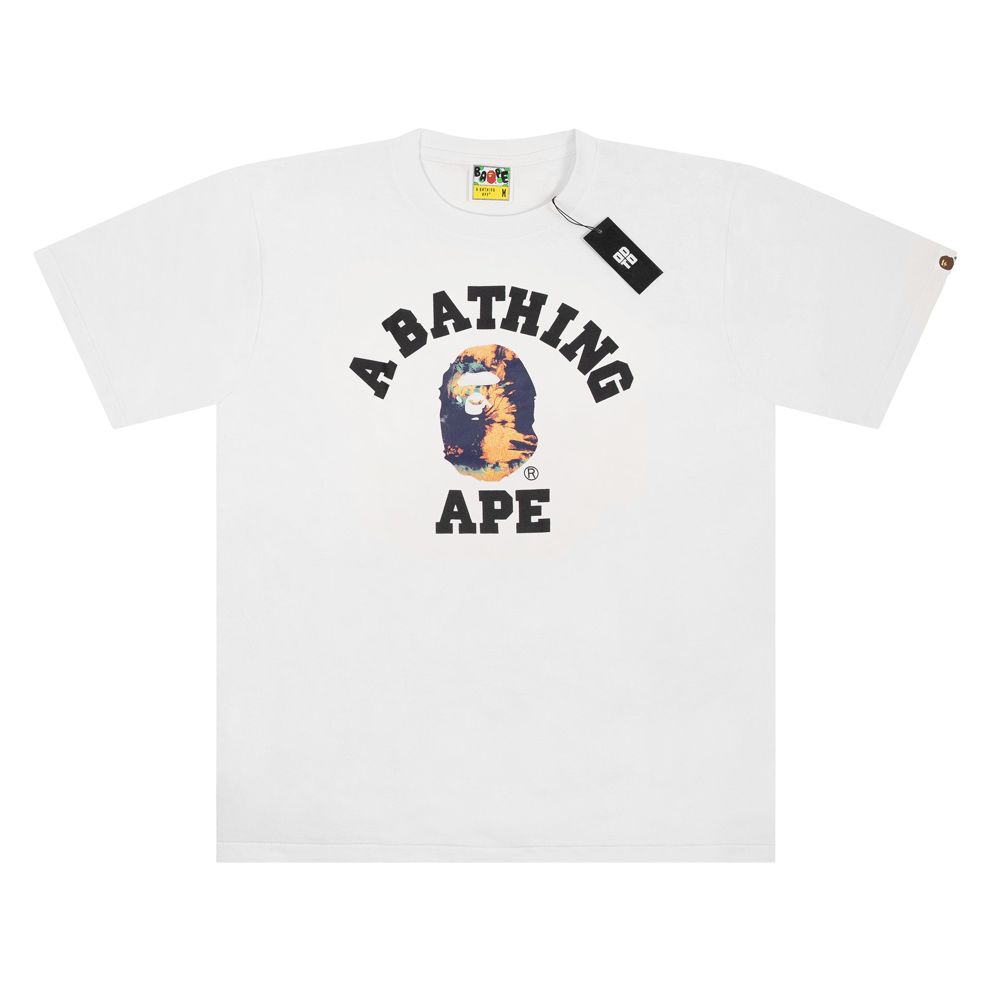 BAPE TIE DYE COLLEGE TEE WHITE/NAVY