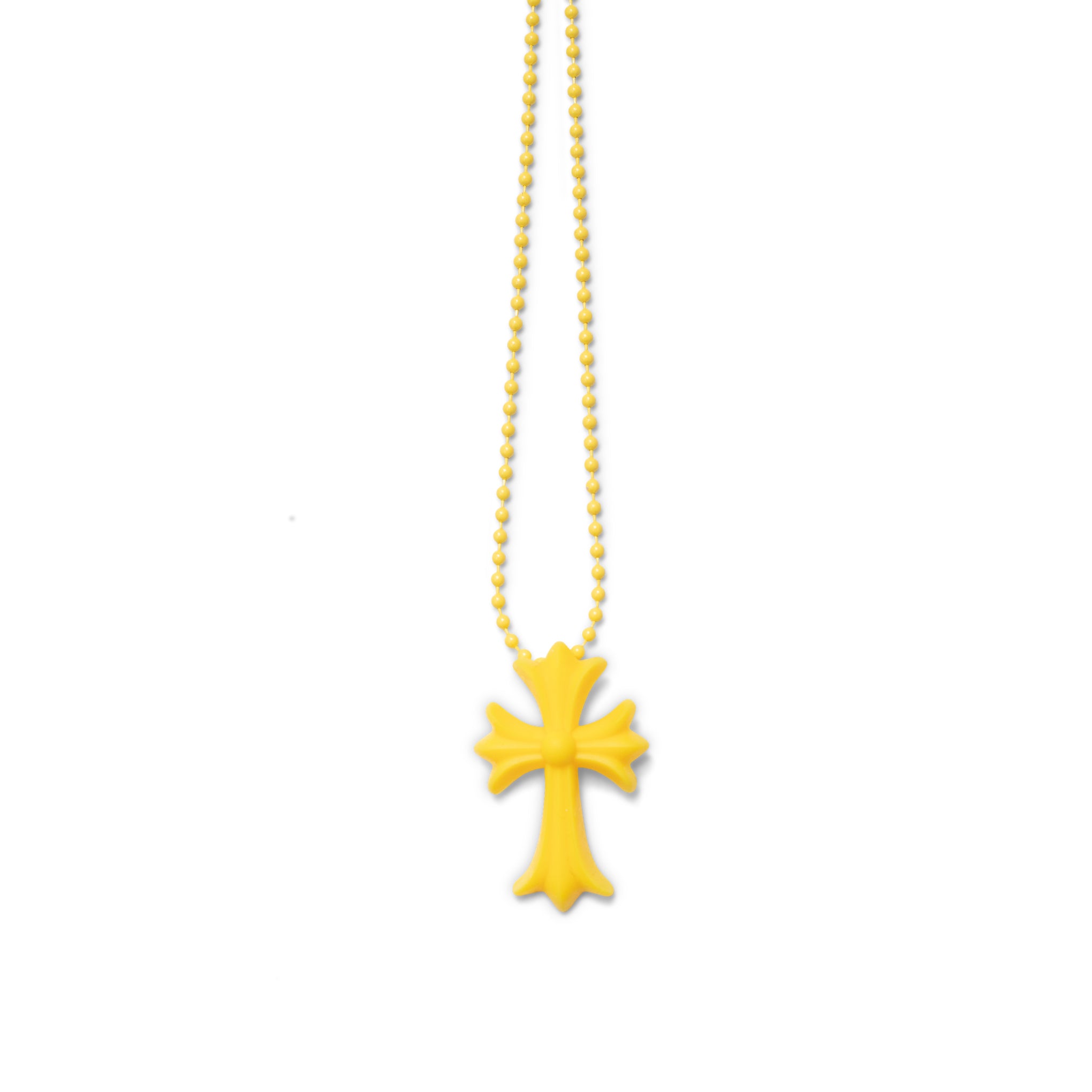 CHROME HEARTS SILICONE CROSS NECKLACE YELLOW