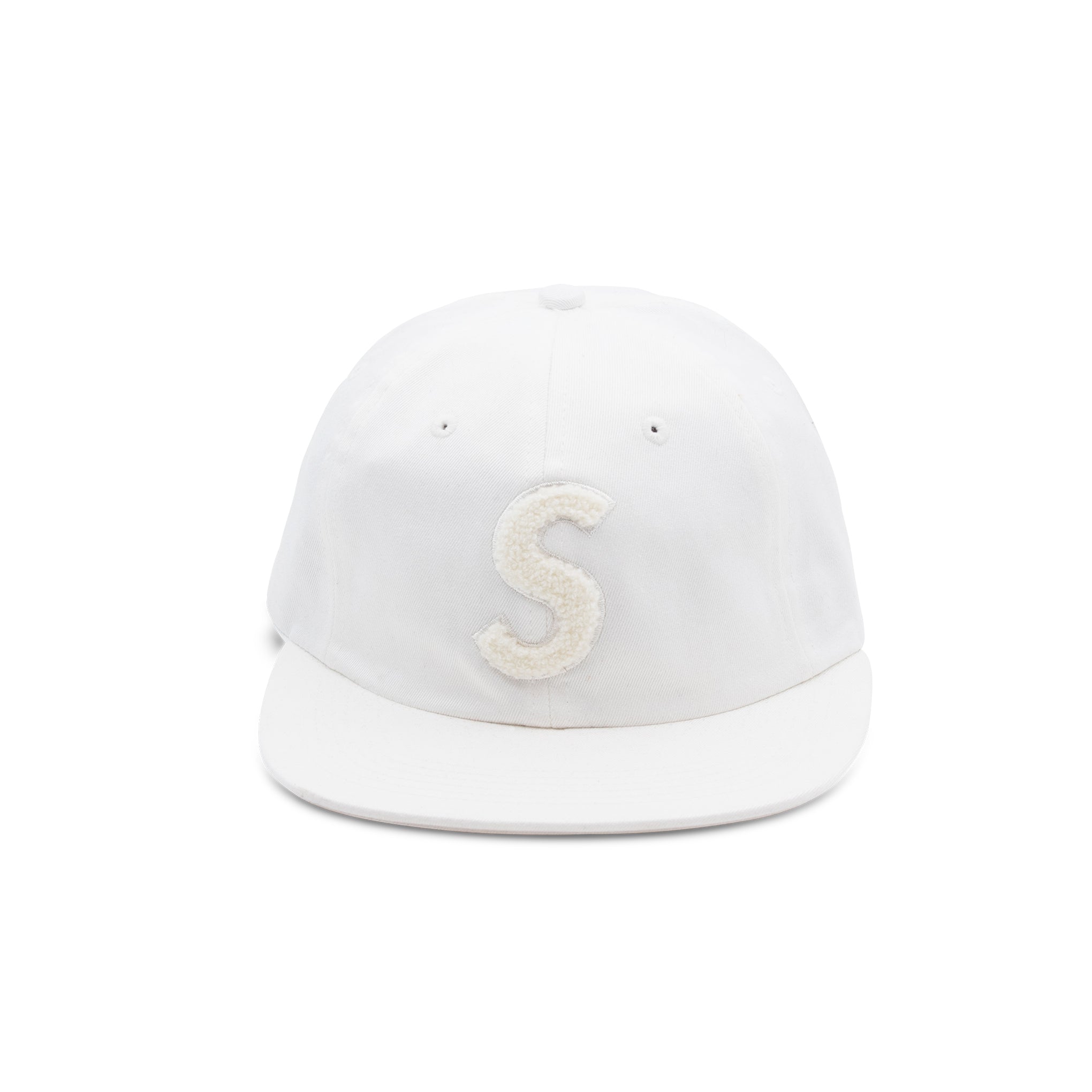 SUPREME CHENILLE S LOGO 6 PANEL WHITE