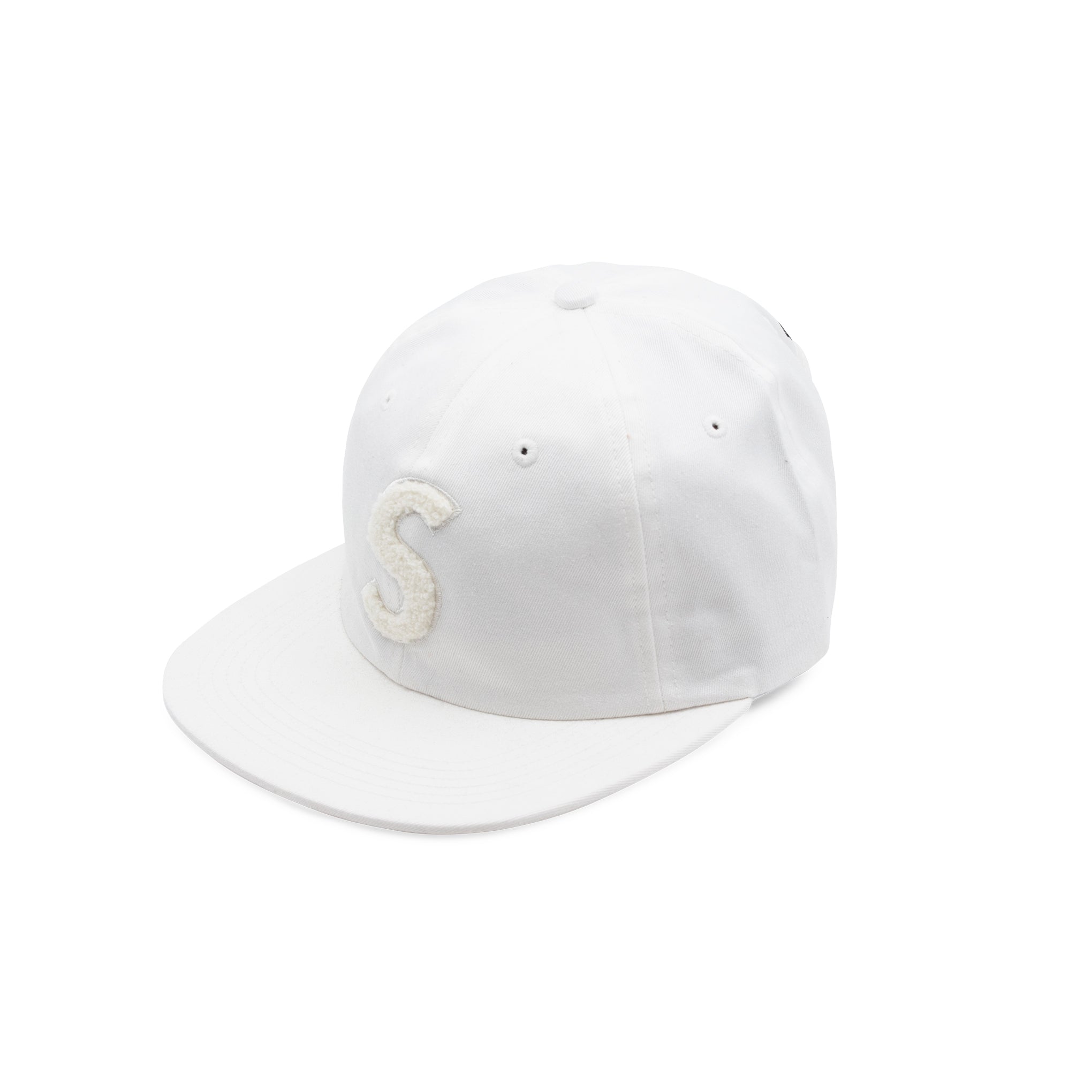 SUPREME CHENILLE S LOGO 6 PANEL WHITE