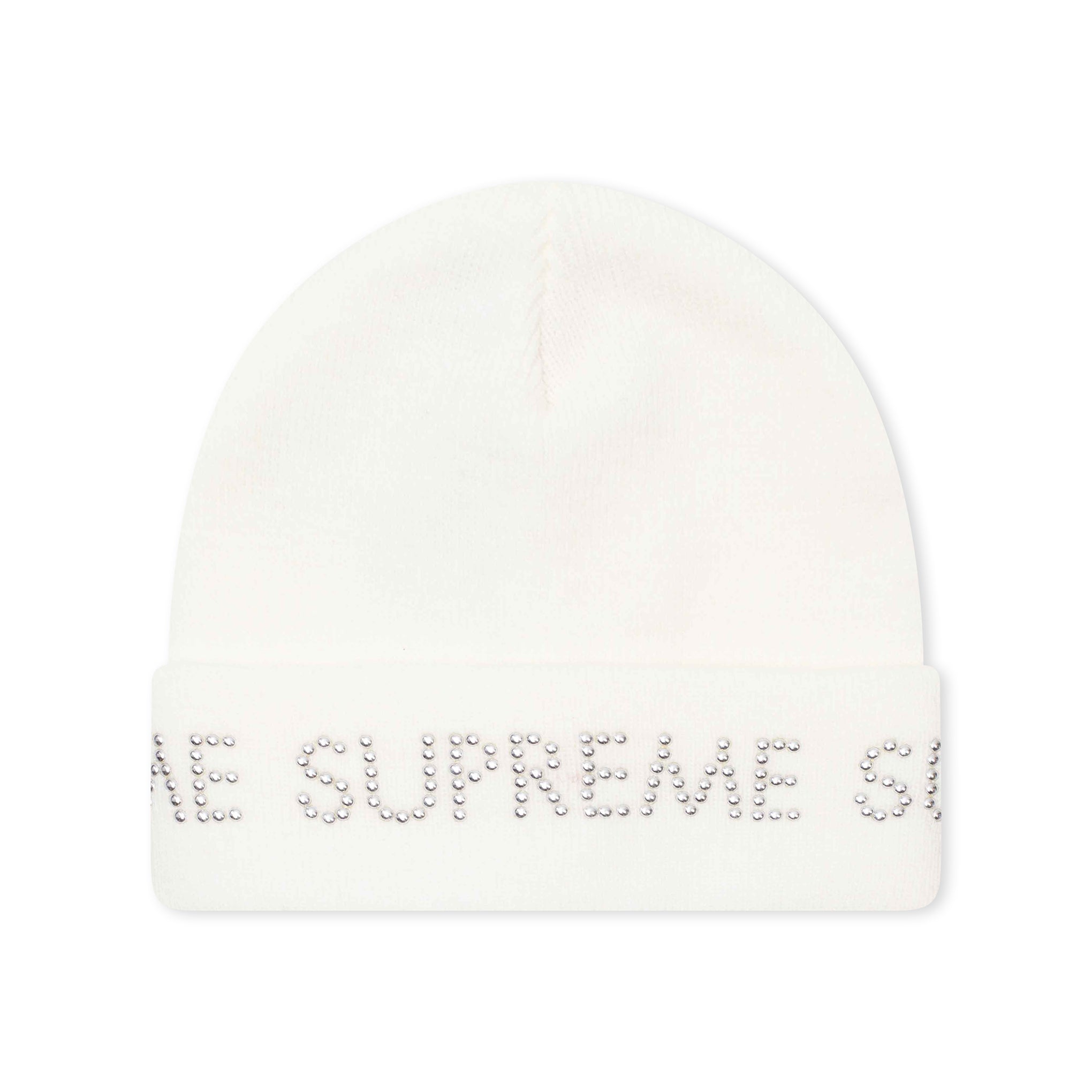 SUPREME STUDDED BEANIE WHITE (FW16)