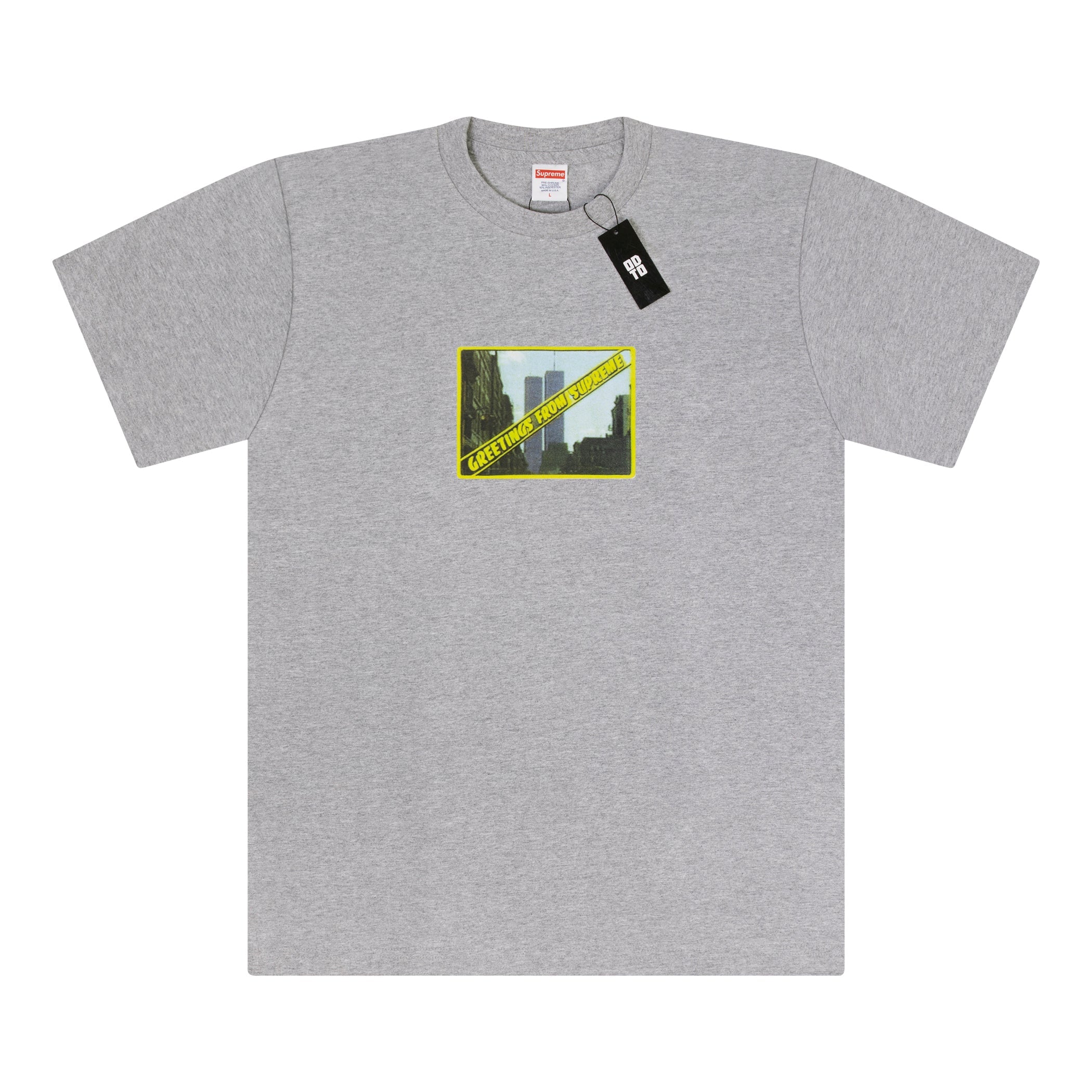 SUPREME GREETINGS TEE GREY