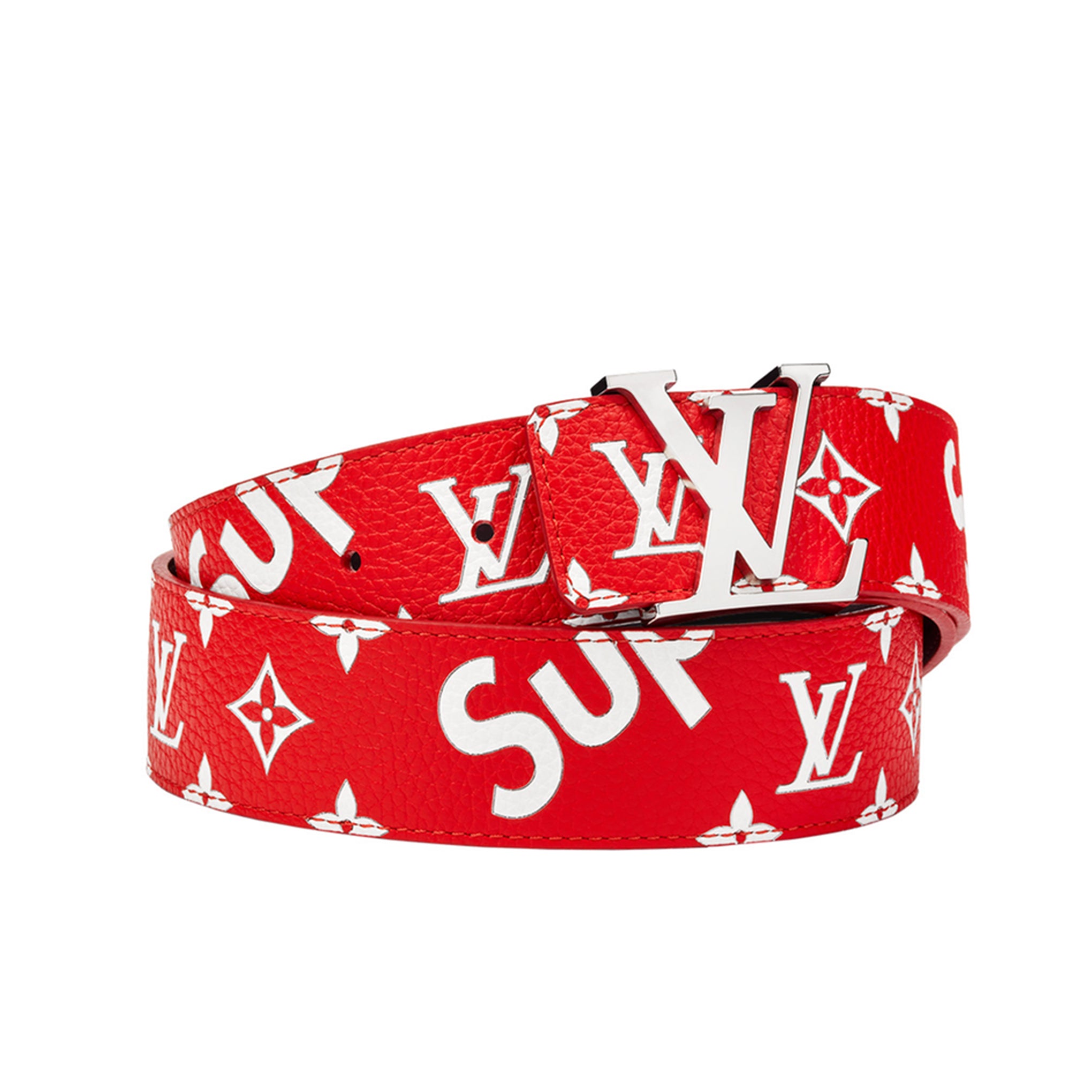 LOUIS VUITTON SUPREME INITIALES BELT RED