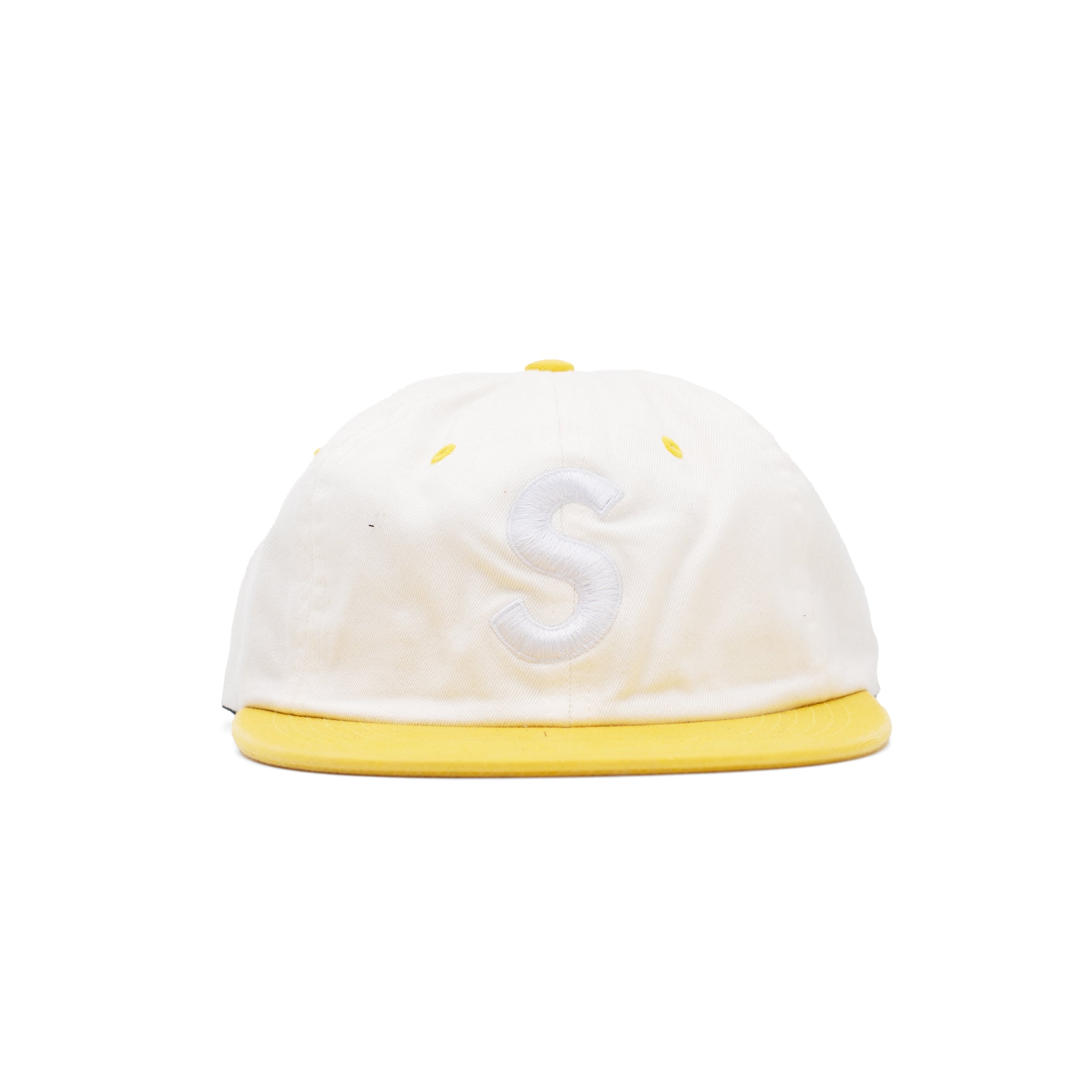 SUPREME 2-TONE WASHED S LOGO 6-PANEL WHITE