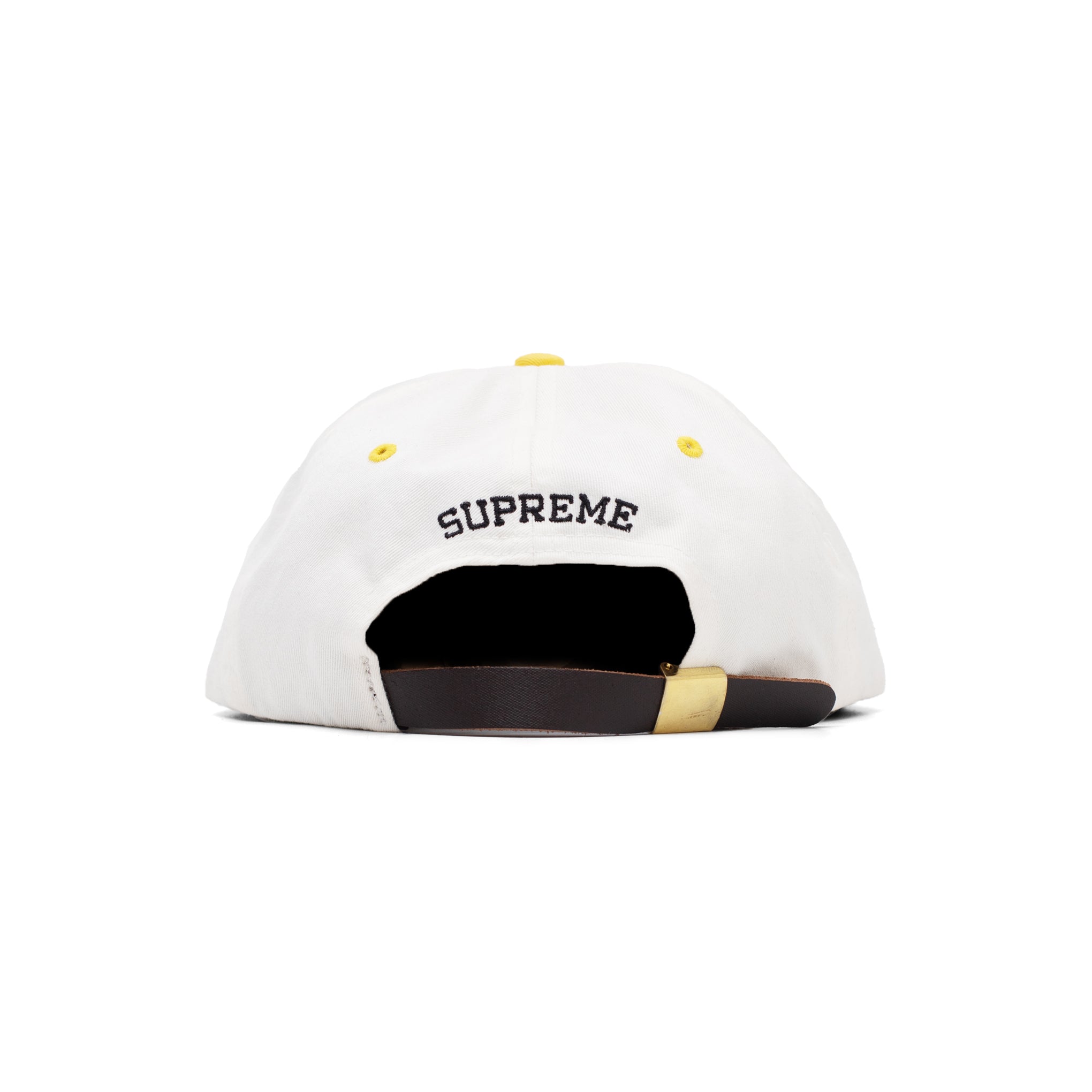 SUPREME 2-TONE WASHED S LOGO 6-PANEL WHITE