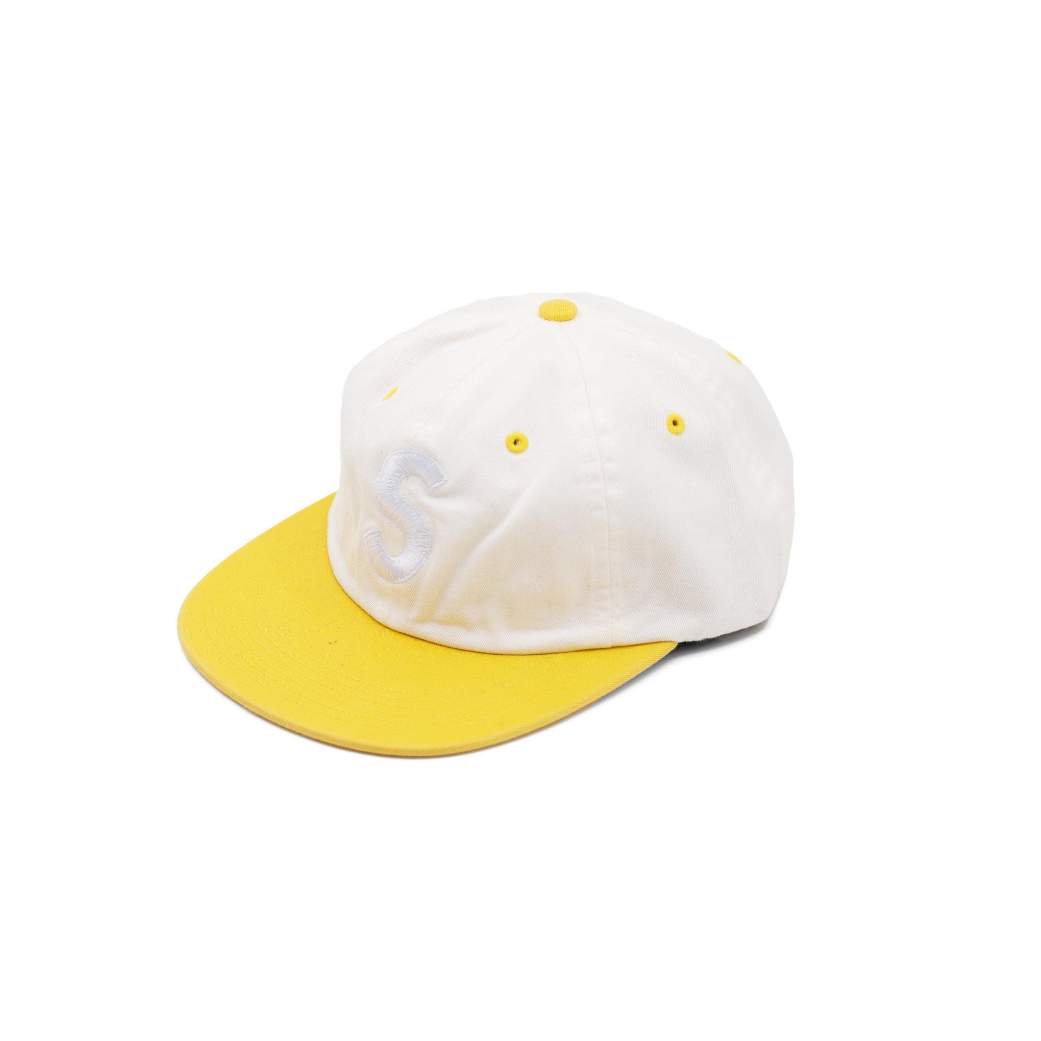 SUPREME 2-TONE WASHED S LOGO 6-PANEL WHITE