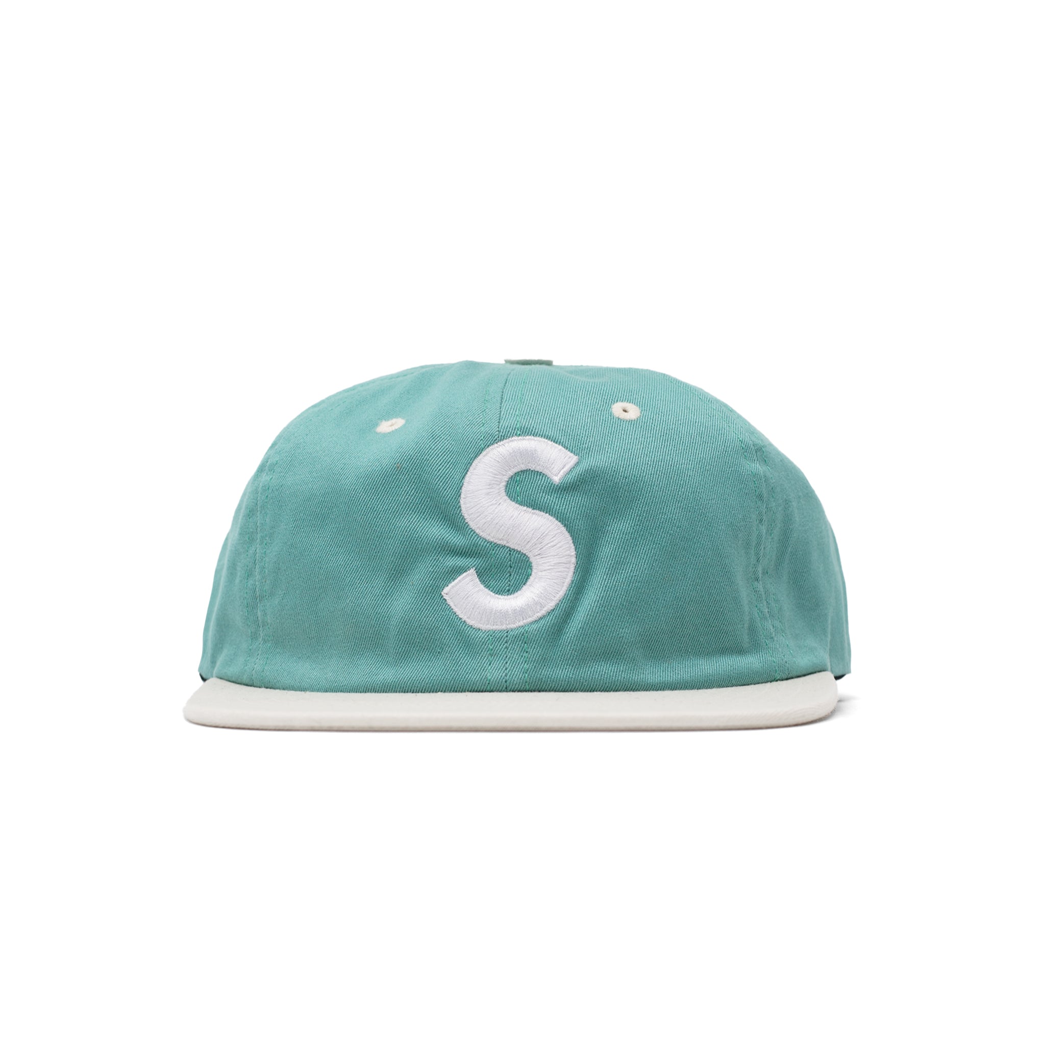 SUPREME 2-TONE WASHED S LOGO 6-PANEL LIGHT GREEN