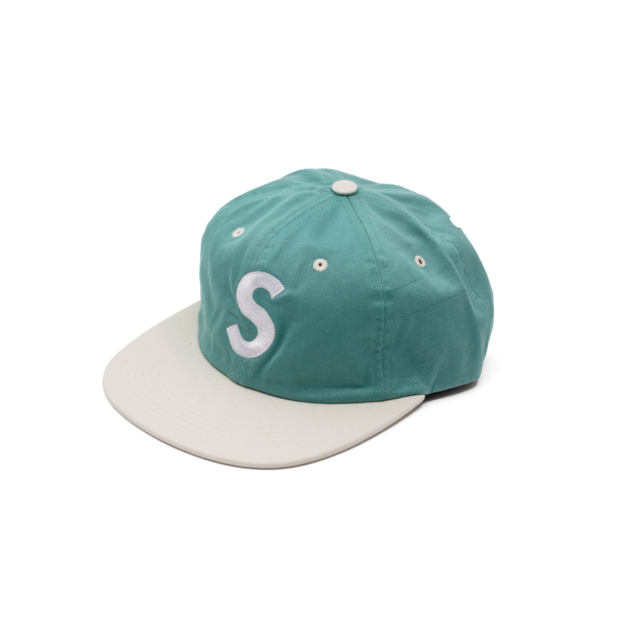 SUPREME 2-TONE WASHED S LOGO 6-PANEL LIGHT GREEN