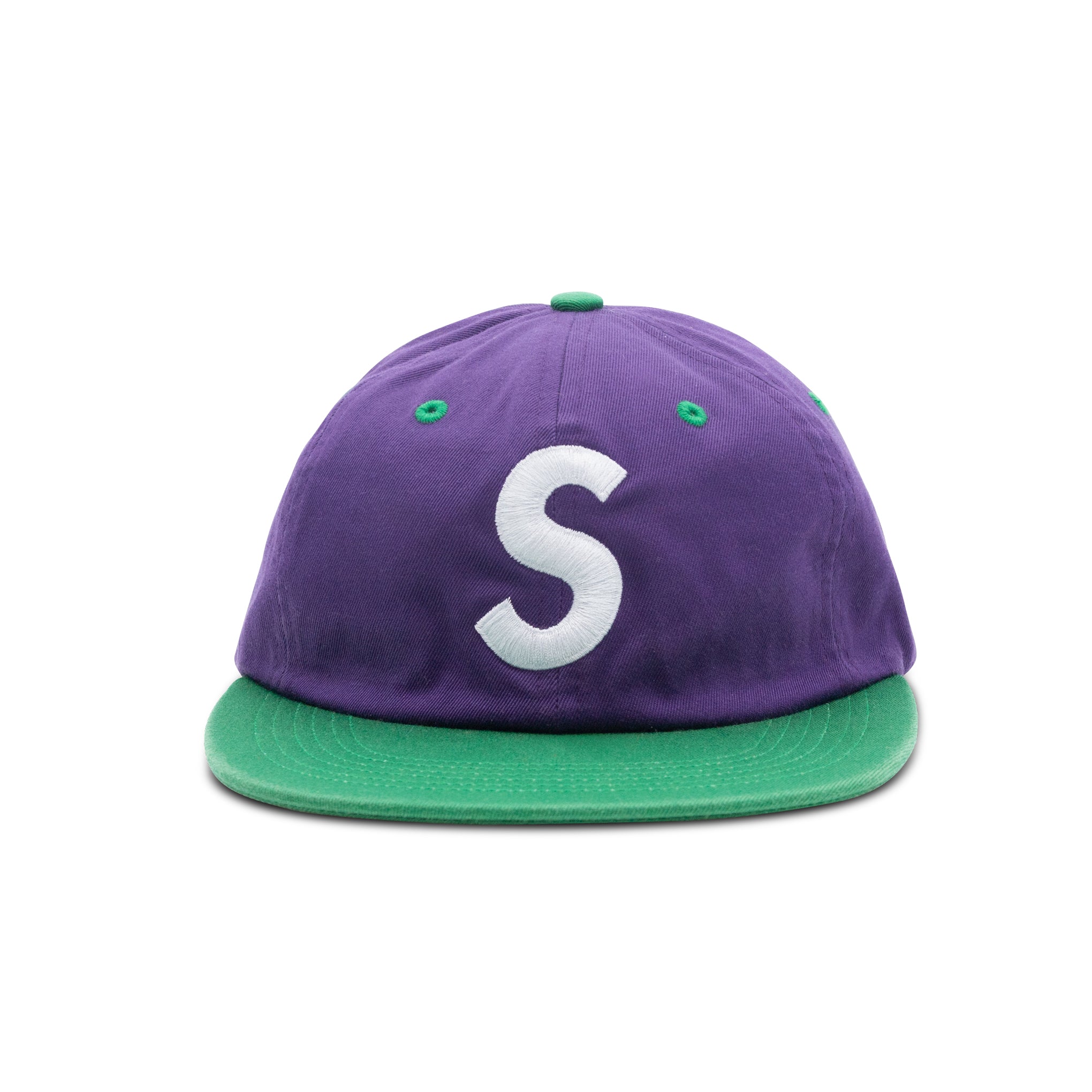 SUPREME 2-TONE WASHED S LOGO 6-PANEL PURPLE