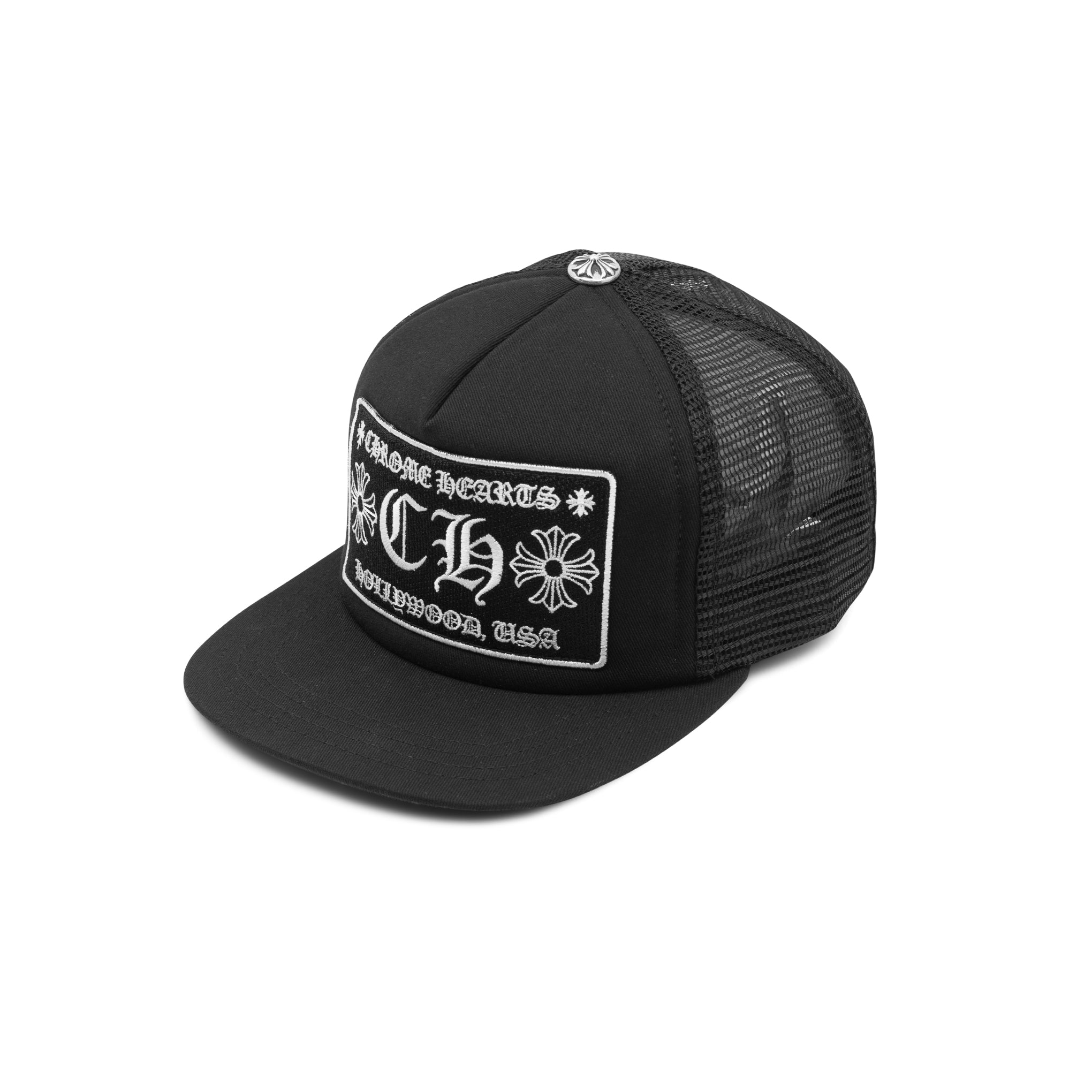 CHROME HEARTS CH HOLLYWOOD TRUCKER HAT BLACK