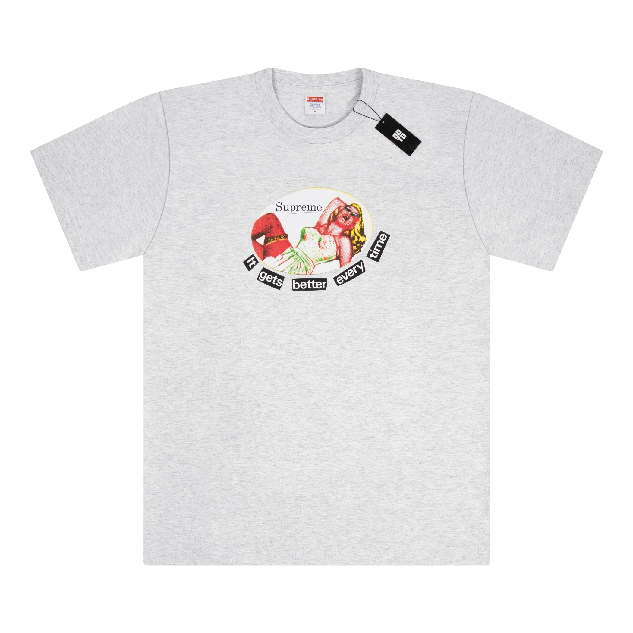 SUPREME IT GETS BETTER TEE GREY