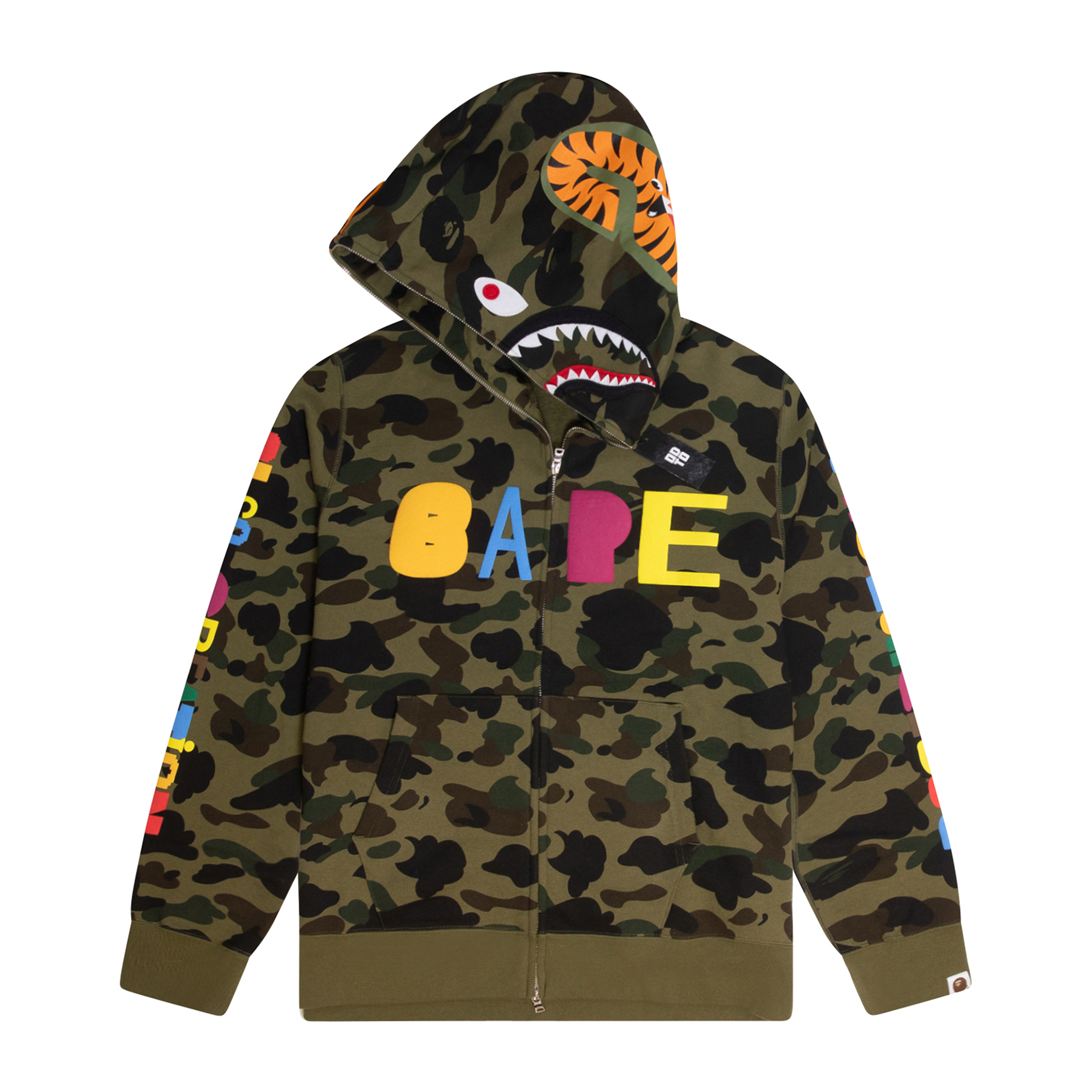 BAPE READYMADE TIGER SHARK HOODIE GREEN