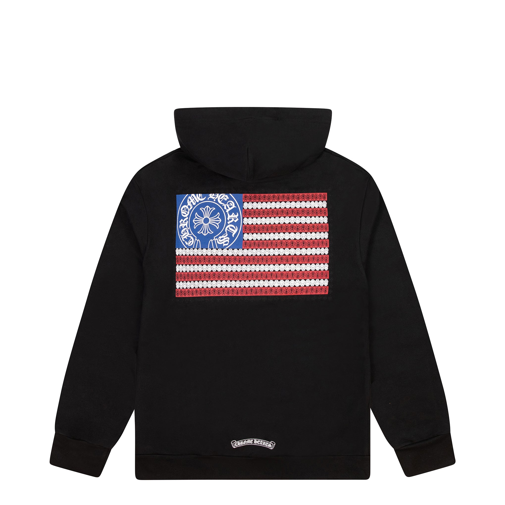 CHROME HEARTS AMERICAN FLAG DAGGER PULLOVER HOODIE BLACK