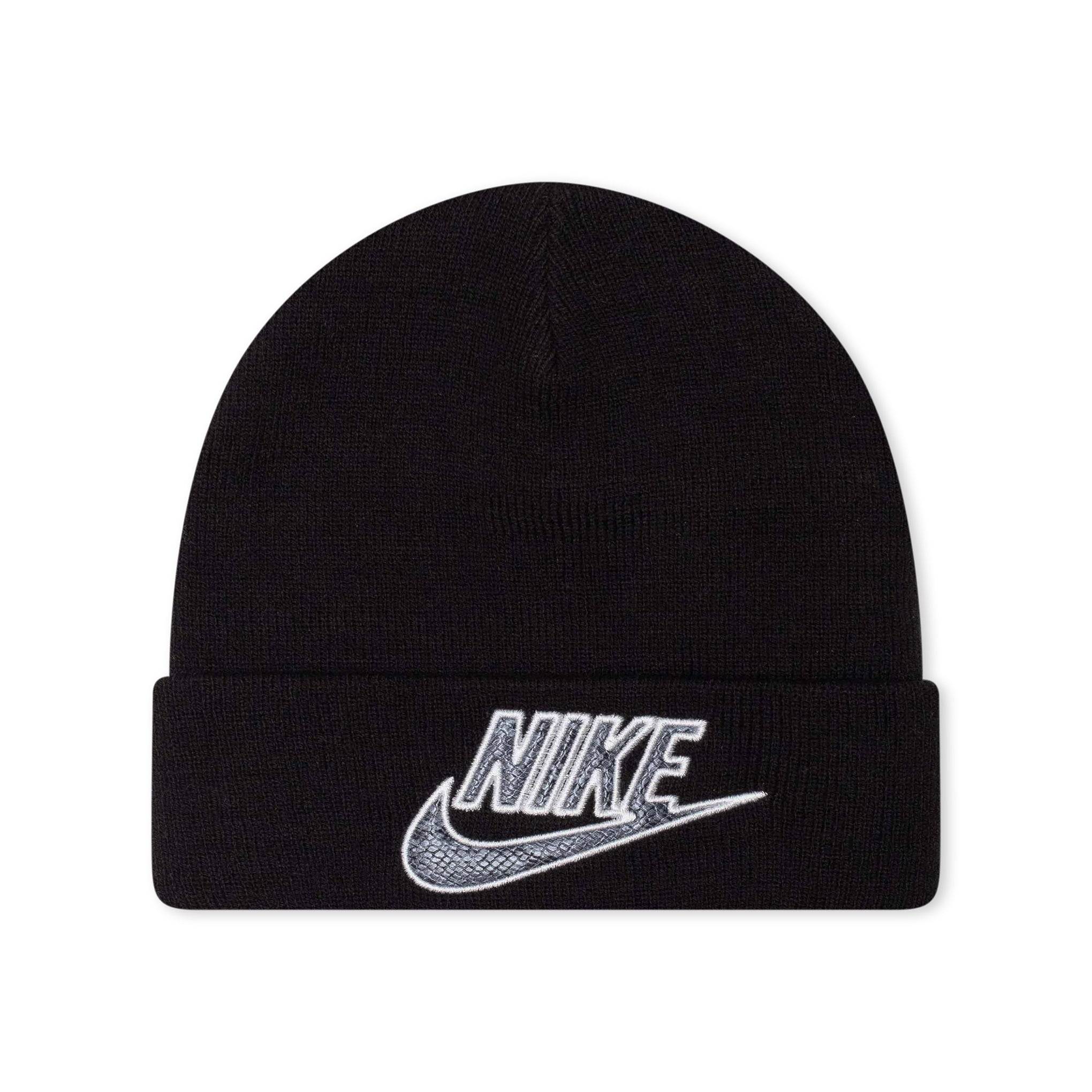 SUPREME NIKE SNAKESKIN BEANIE BLACK