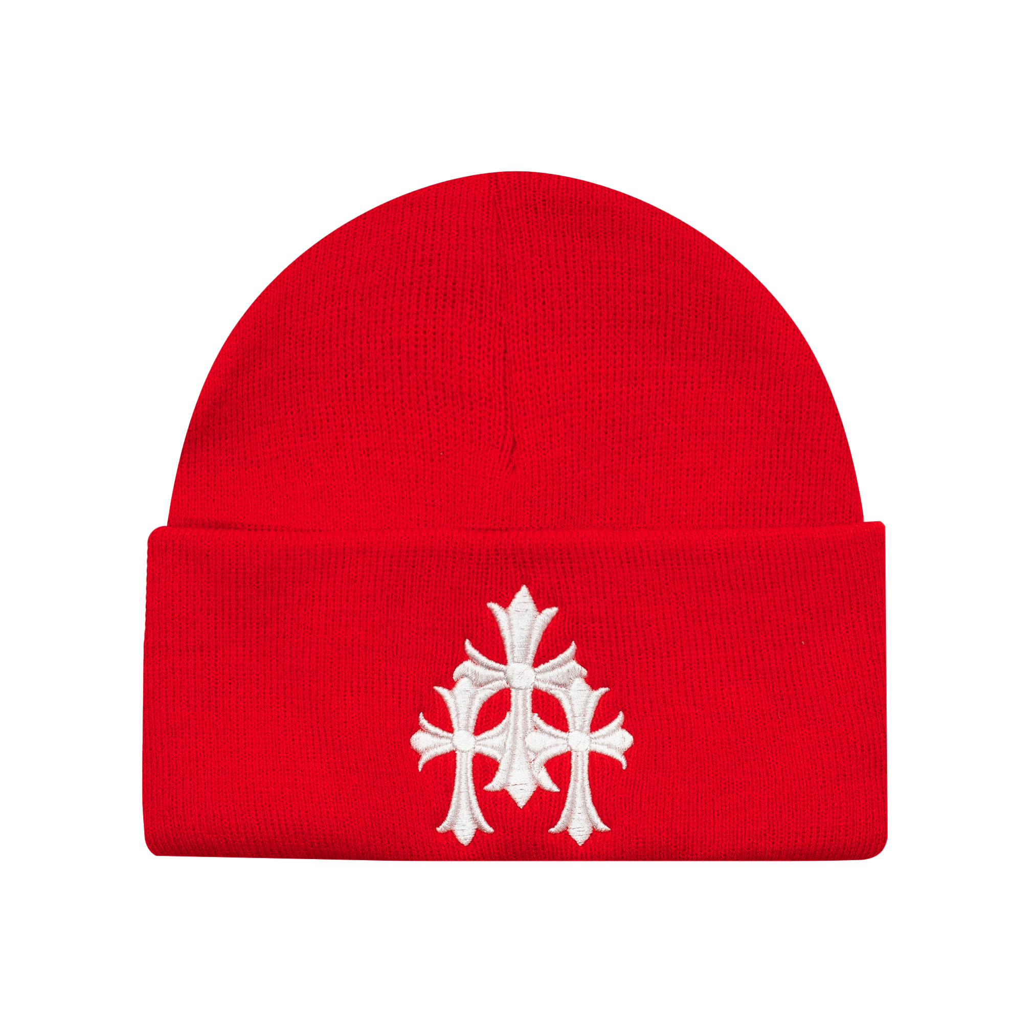 CHROME HEARTS TRIPLE CROSS BEANIE RED