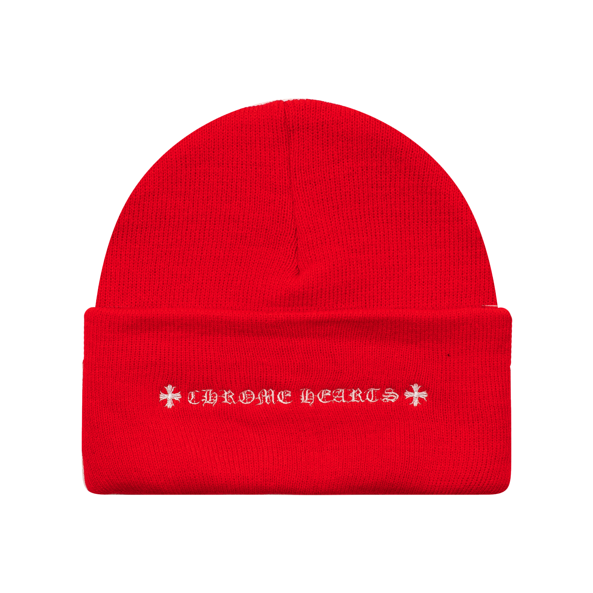 CHROME HEARTS TRIPLE CROSS BEANIE RED