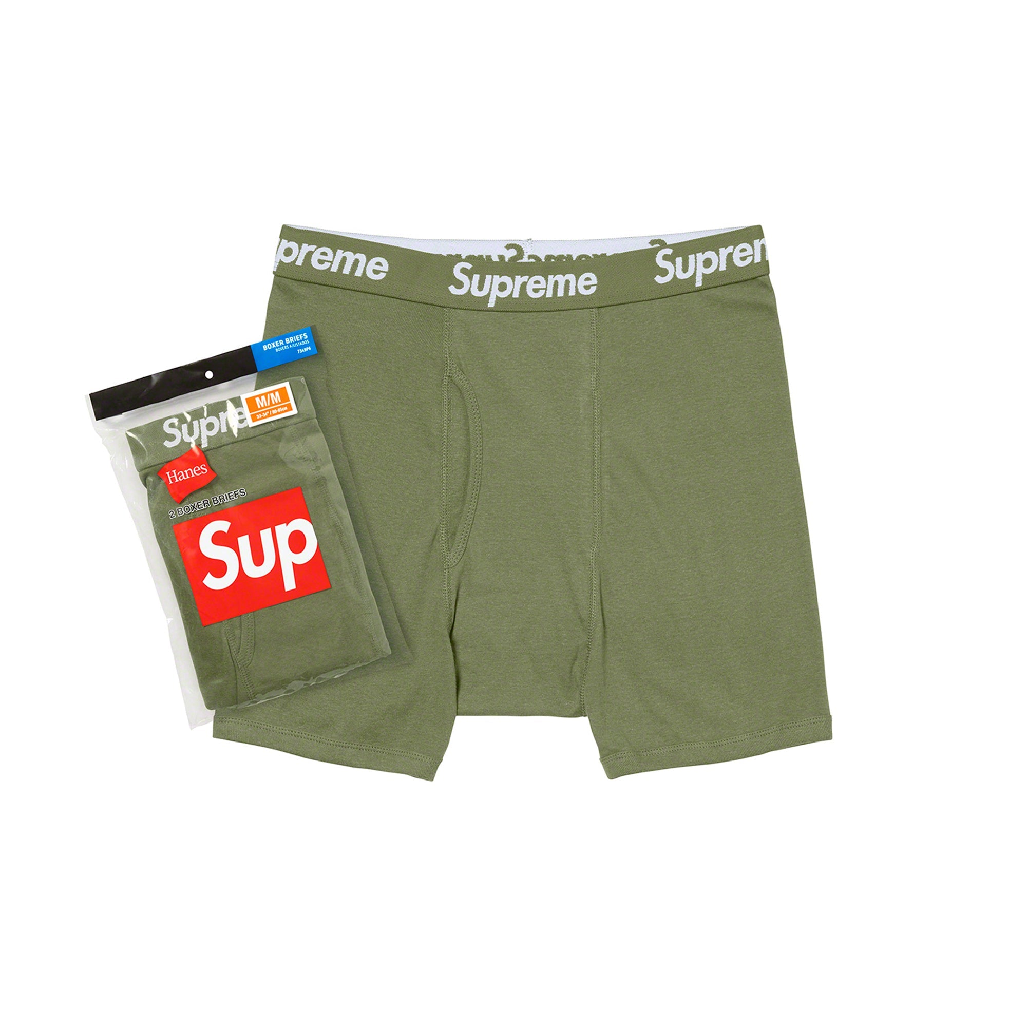 SUPREME HANES BOXER BRIEFS (2 PACK) OLIVE