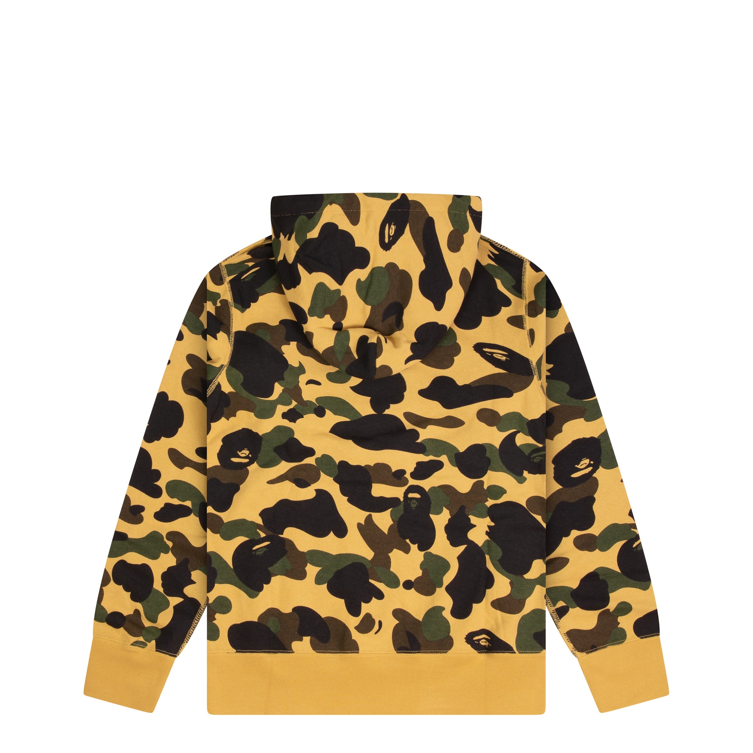 BAPE 1ST CAMO COLLEGE PULLOVER HOODIE YELLOW ODTO