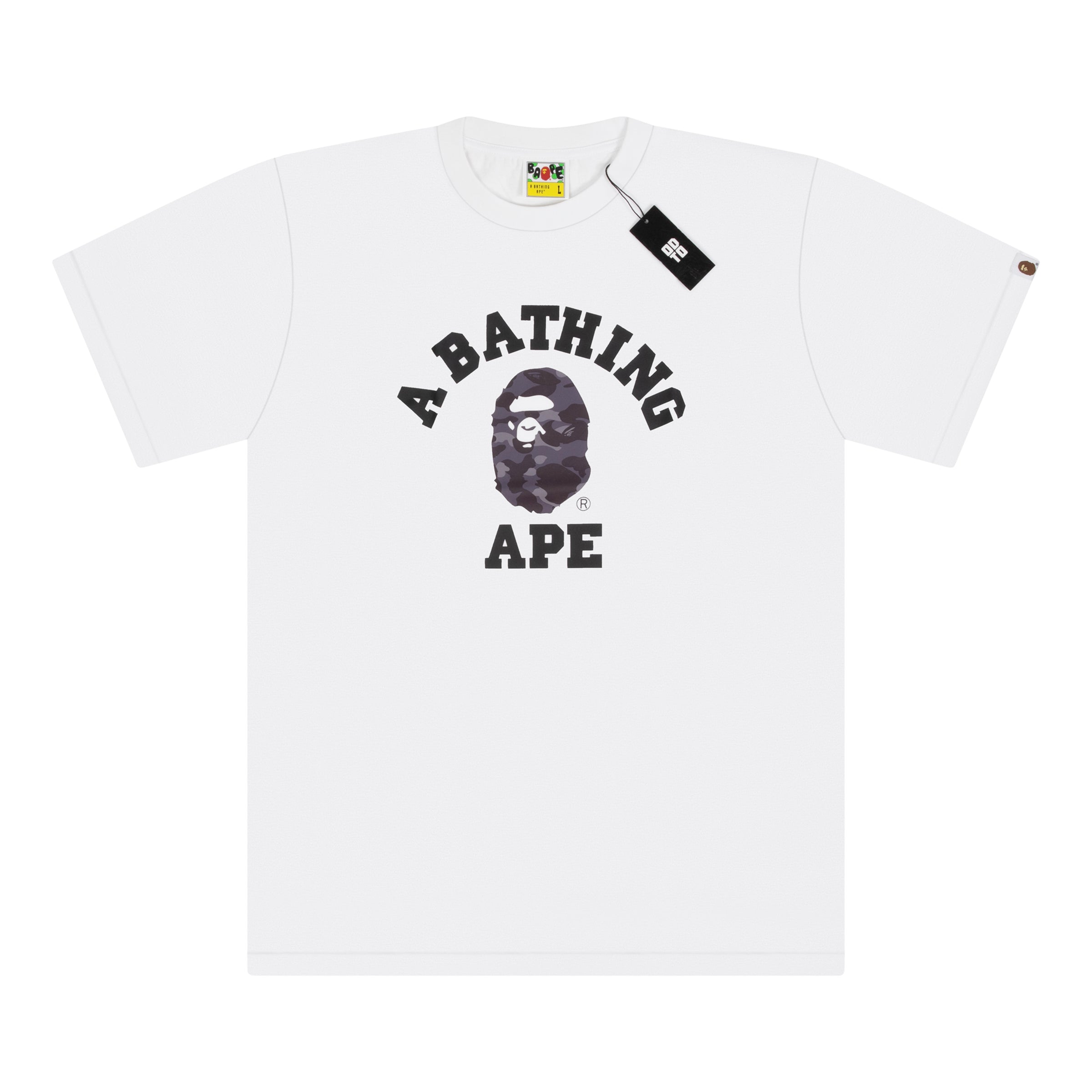 BAPE COLOUR CAMO COLLEGE TEE WHITE/BLACK