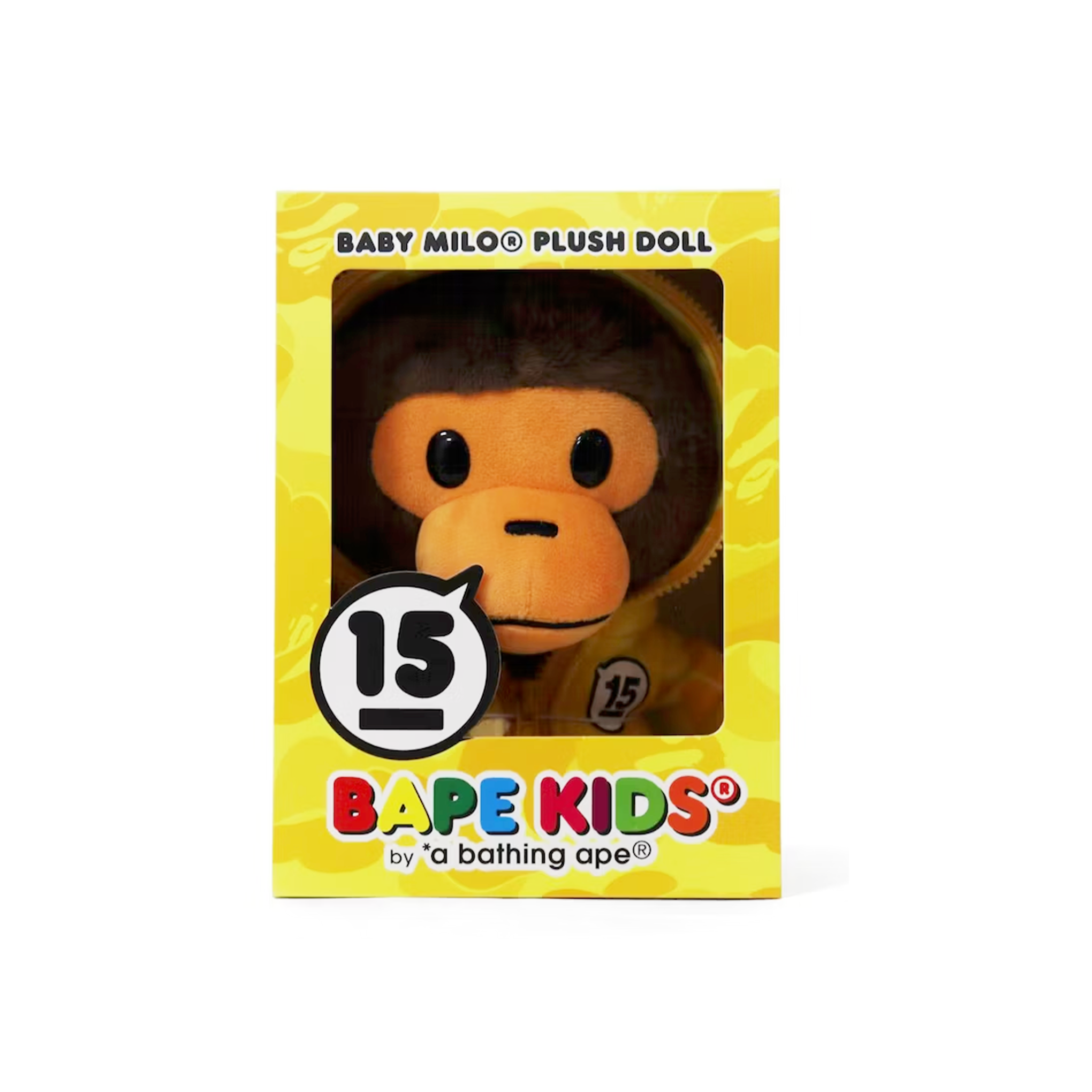 BAPE KIDS 15TH ANNIVERSARY ABC CAMO BABY MILO PLUSH YELLOW