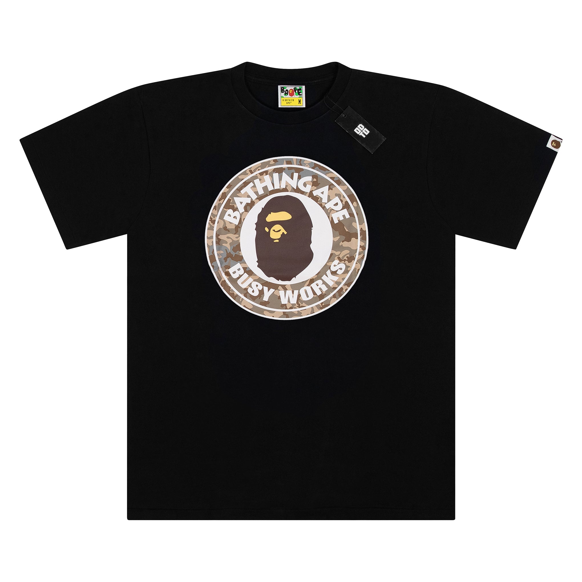 BAPE SAND CAMO BUSY WORKS TEE BLACK/TAN