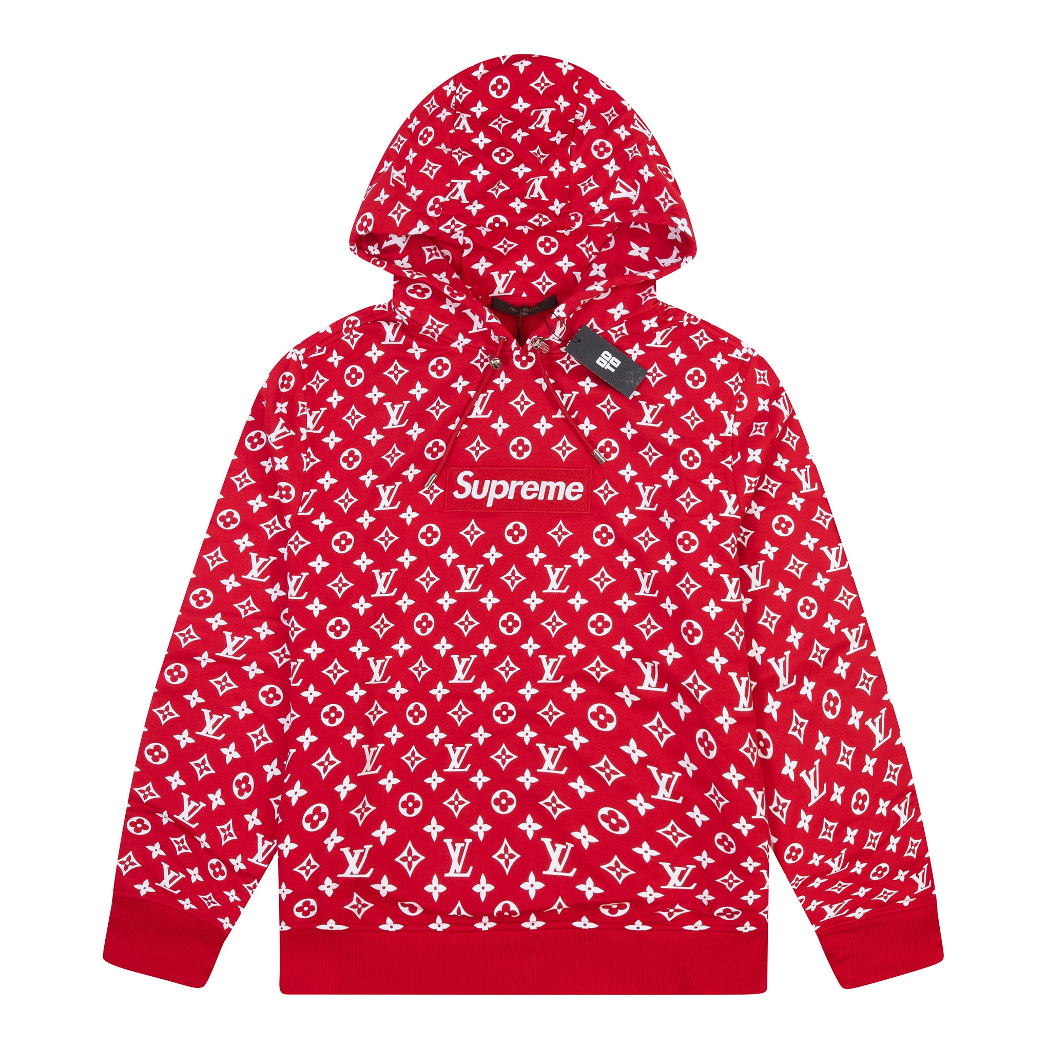 LOUIS VUITTON SUPREME BOX LOGO HOODIE RED