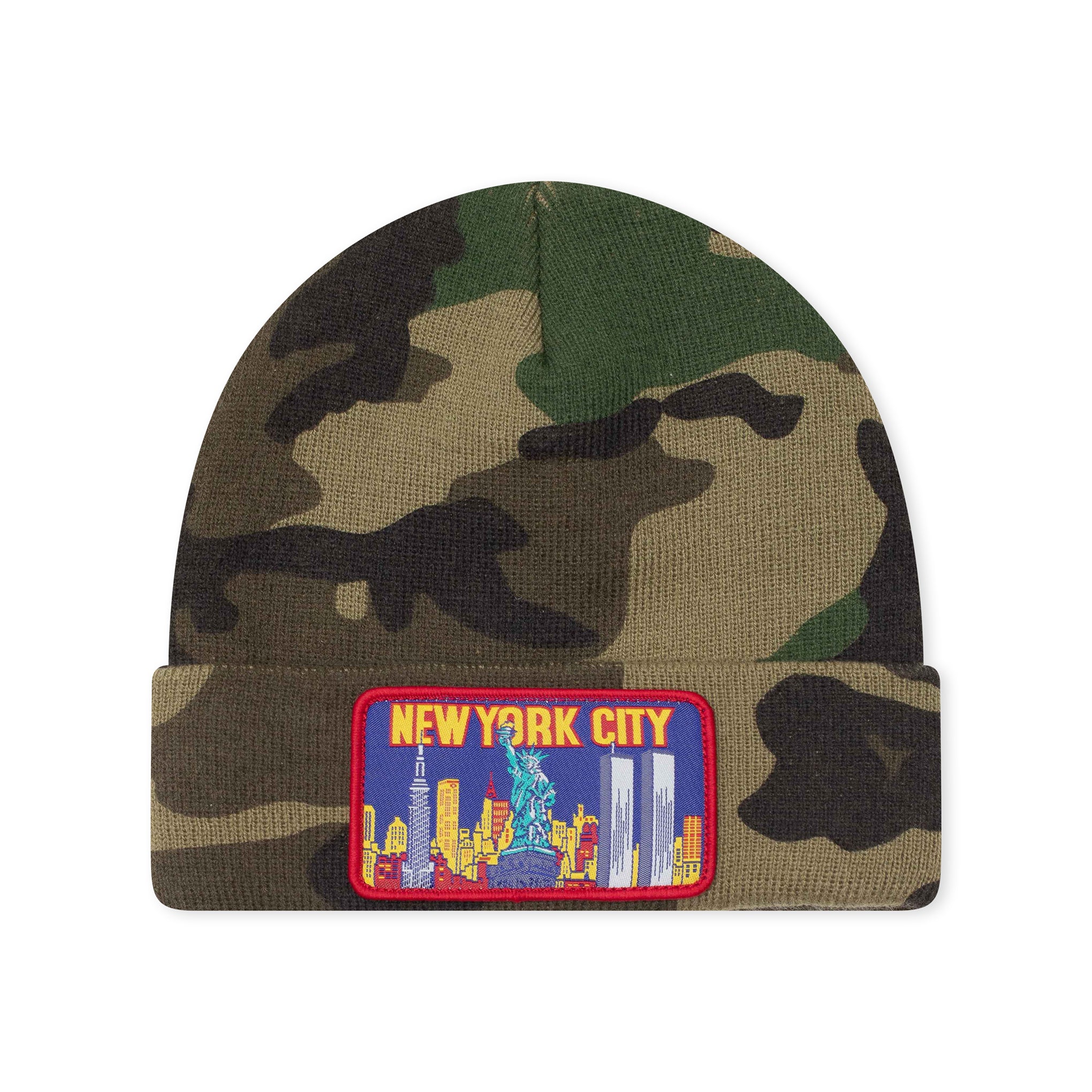 SUPREME NY PATCH BEANIE CAMO